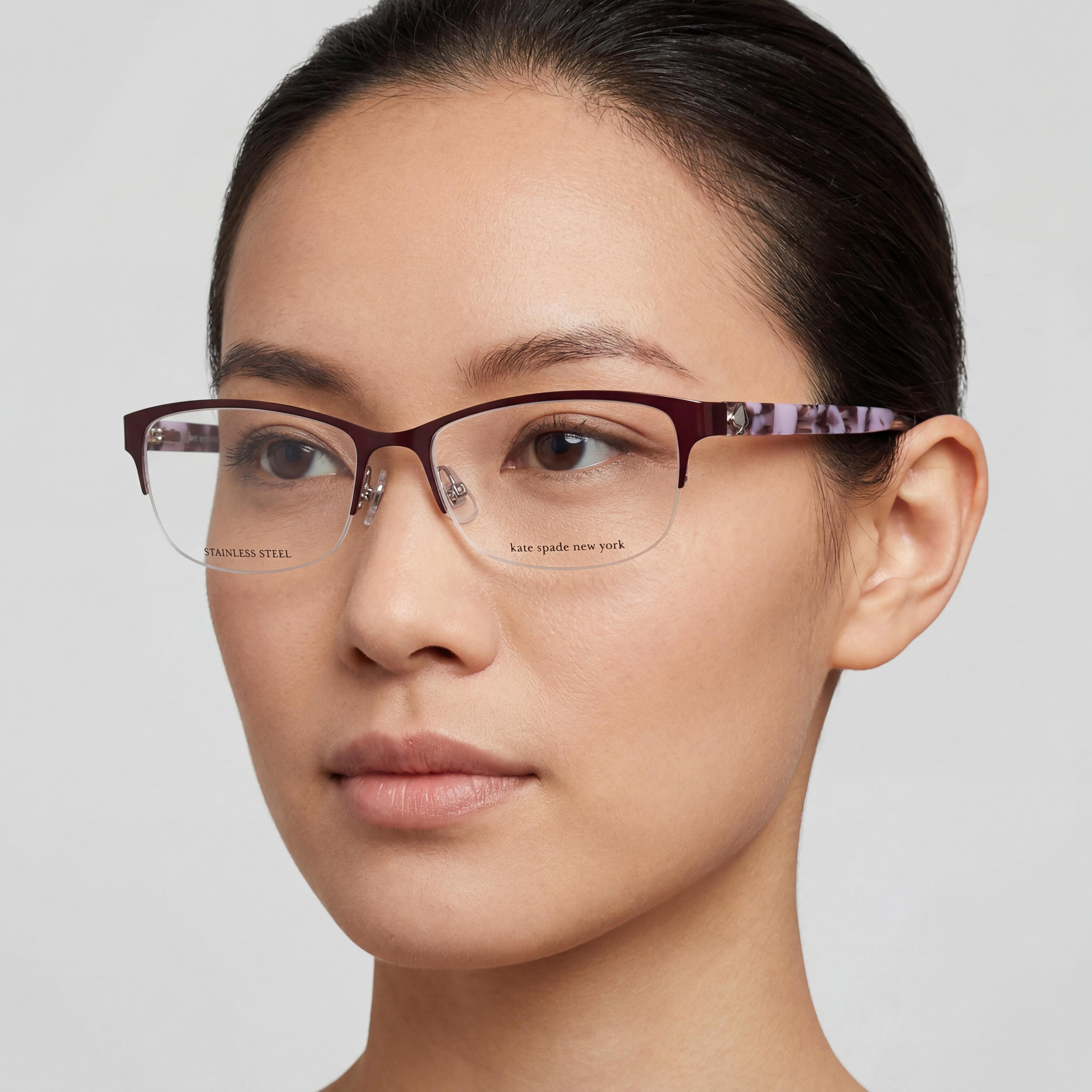 Kate Spade New York Marnie Unisex Violet Alloy Steel Eyeglasses with Clear Demo Lenses, Prescription Ready 51, Photo 4