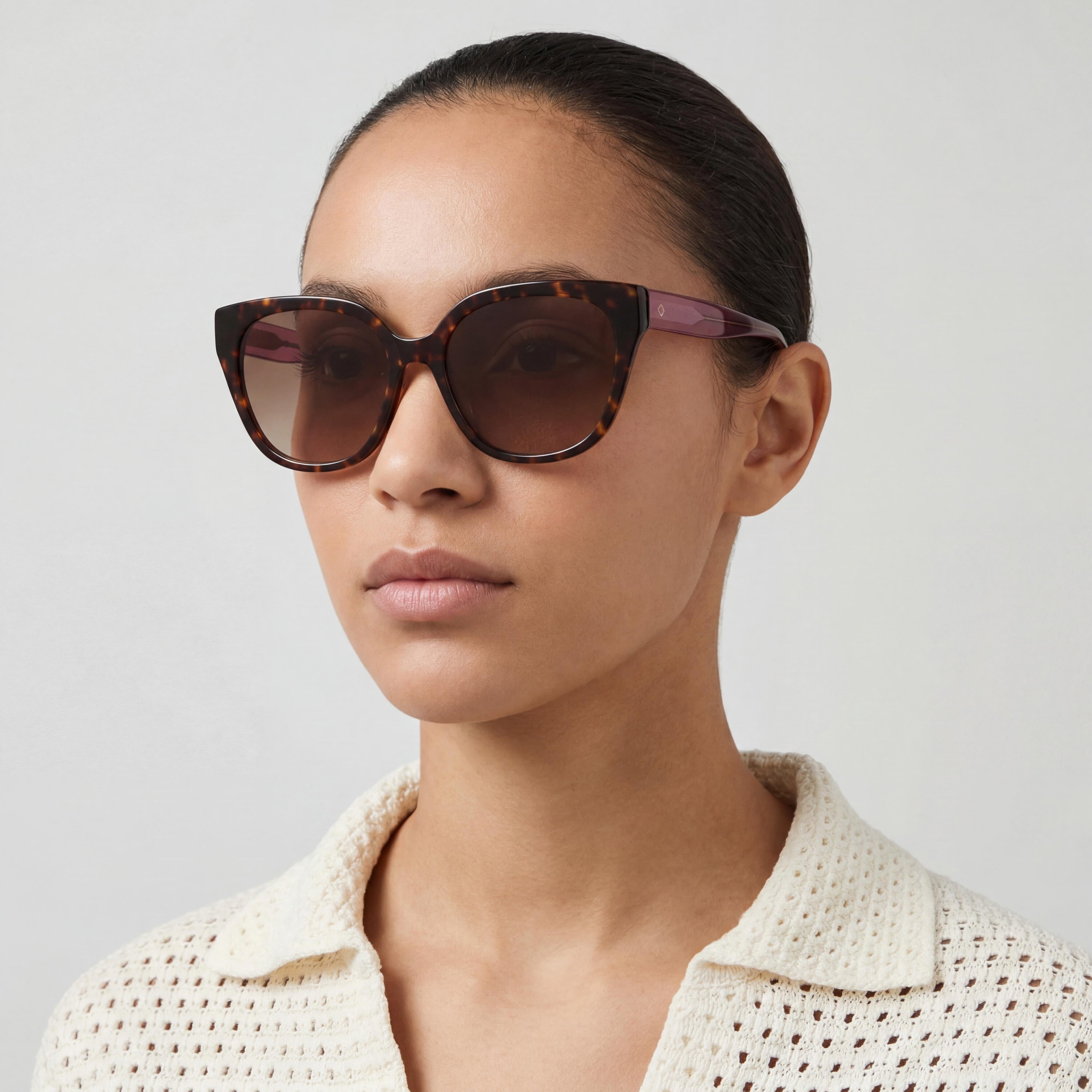 Rag & Bone Classic Havana Rectangle Sunglasses for Women, 56mm, Photo 4