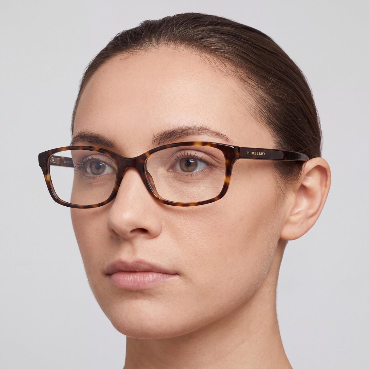 Gafas Burberry rectangulares BE2073 de acetato habana oscuro para mujer, lentes de 53 mm, puente de 16 mm, patilla de 135 mm, Photo 4