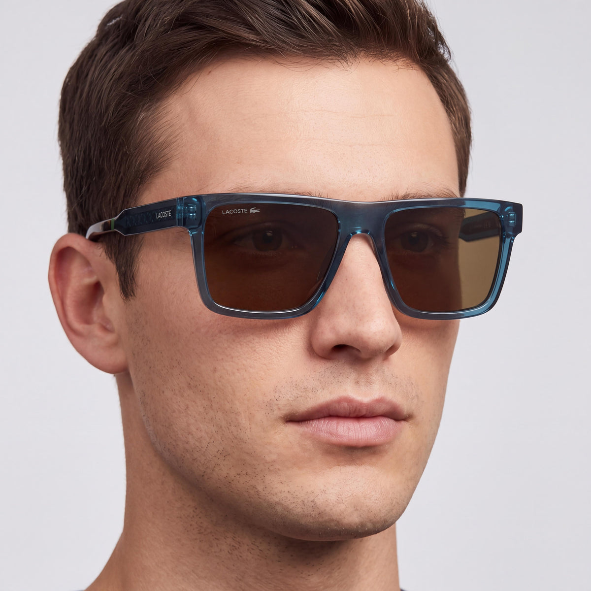 Lacoste L6059S N Men's Transparent Blue Plastic Frame Blue Lens UV Protection Sunglasses 56mm, Photo 4