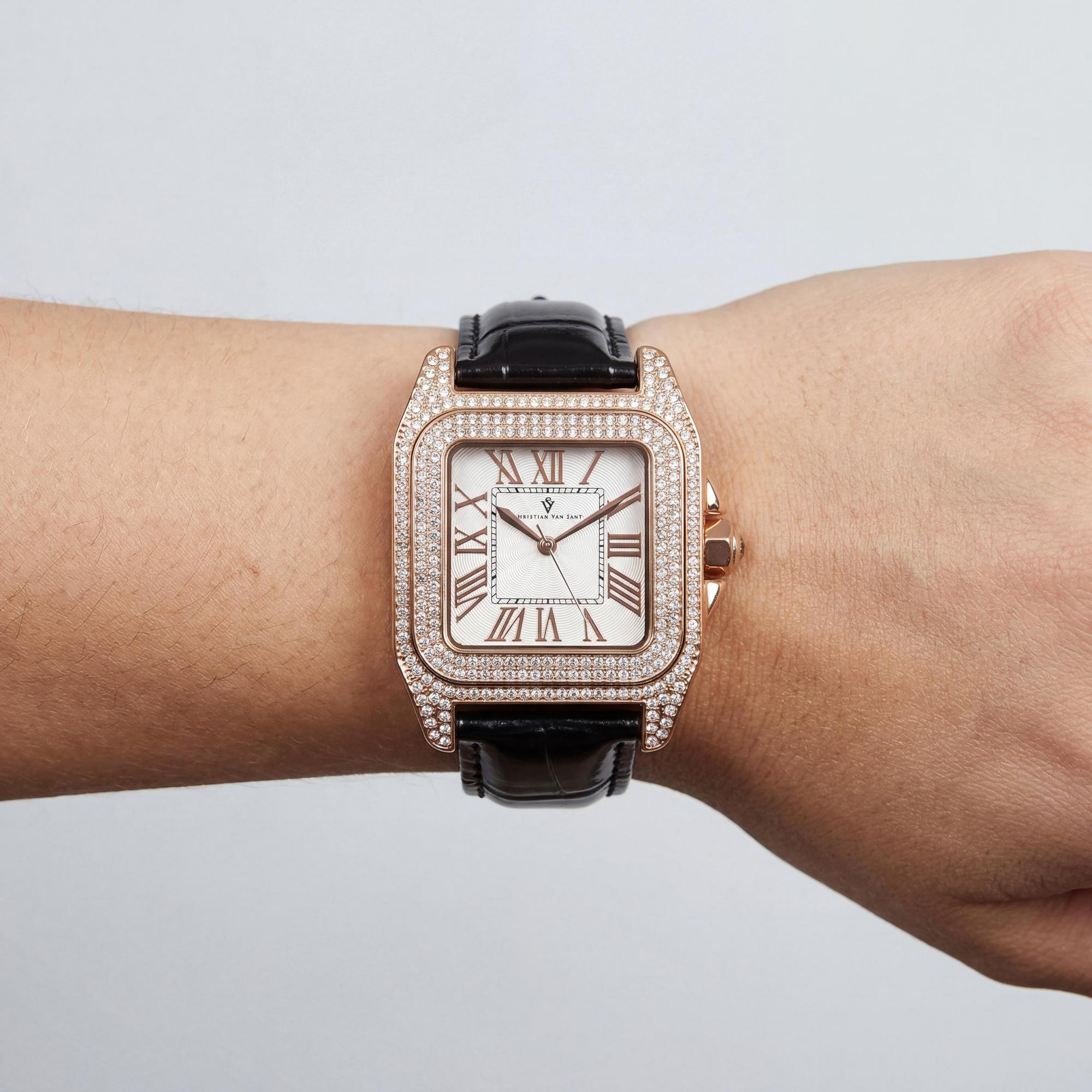Christian Van Sant Casual Women's White Case & Dial Watch with Bezel Crystals, Water Resistant 30M, Photo 4