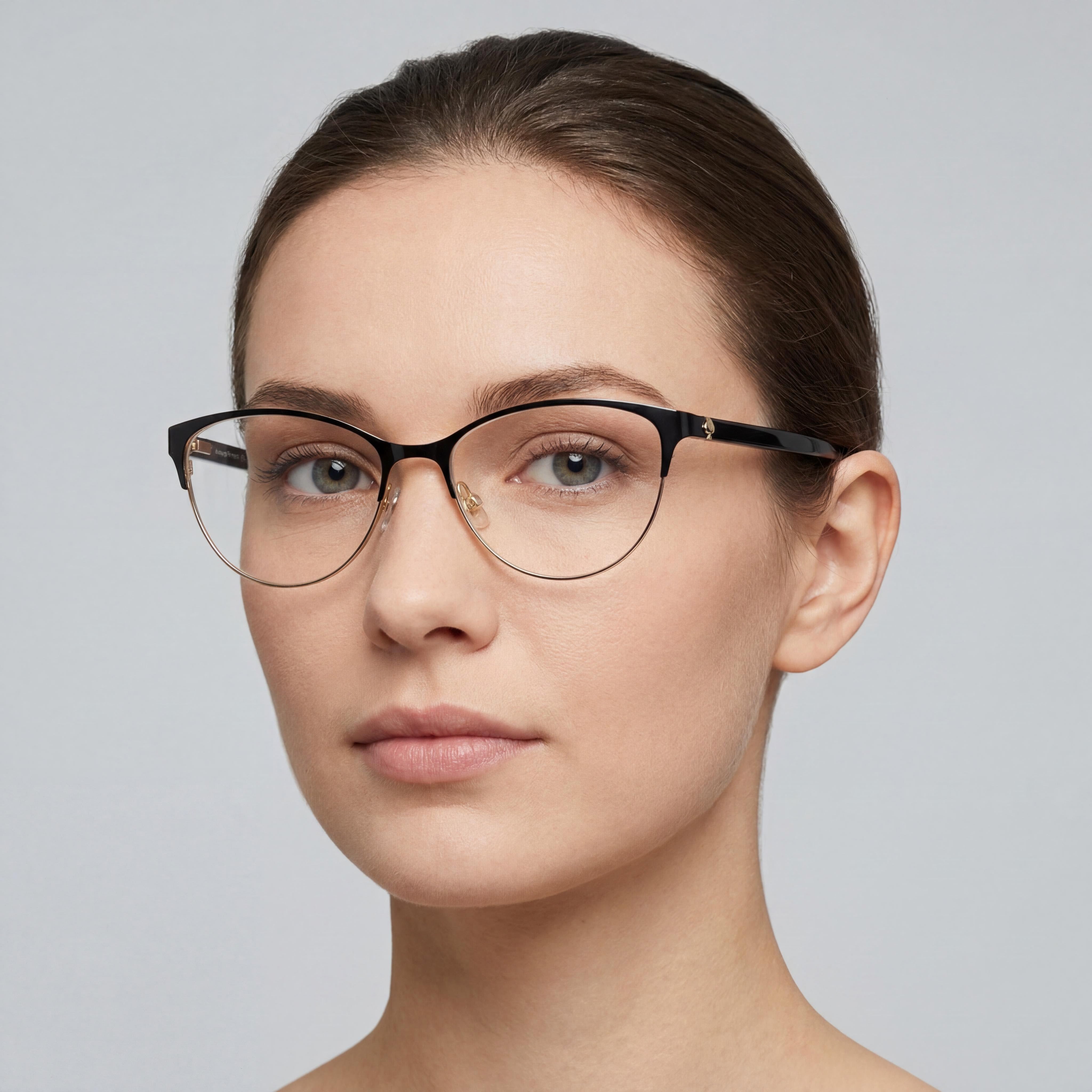 kate spade new york HADLEE Gafas de Acero Inoxidable Ojo de Gato Negras para Mujer 52mm, Photo 4
