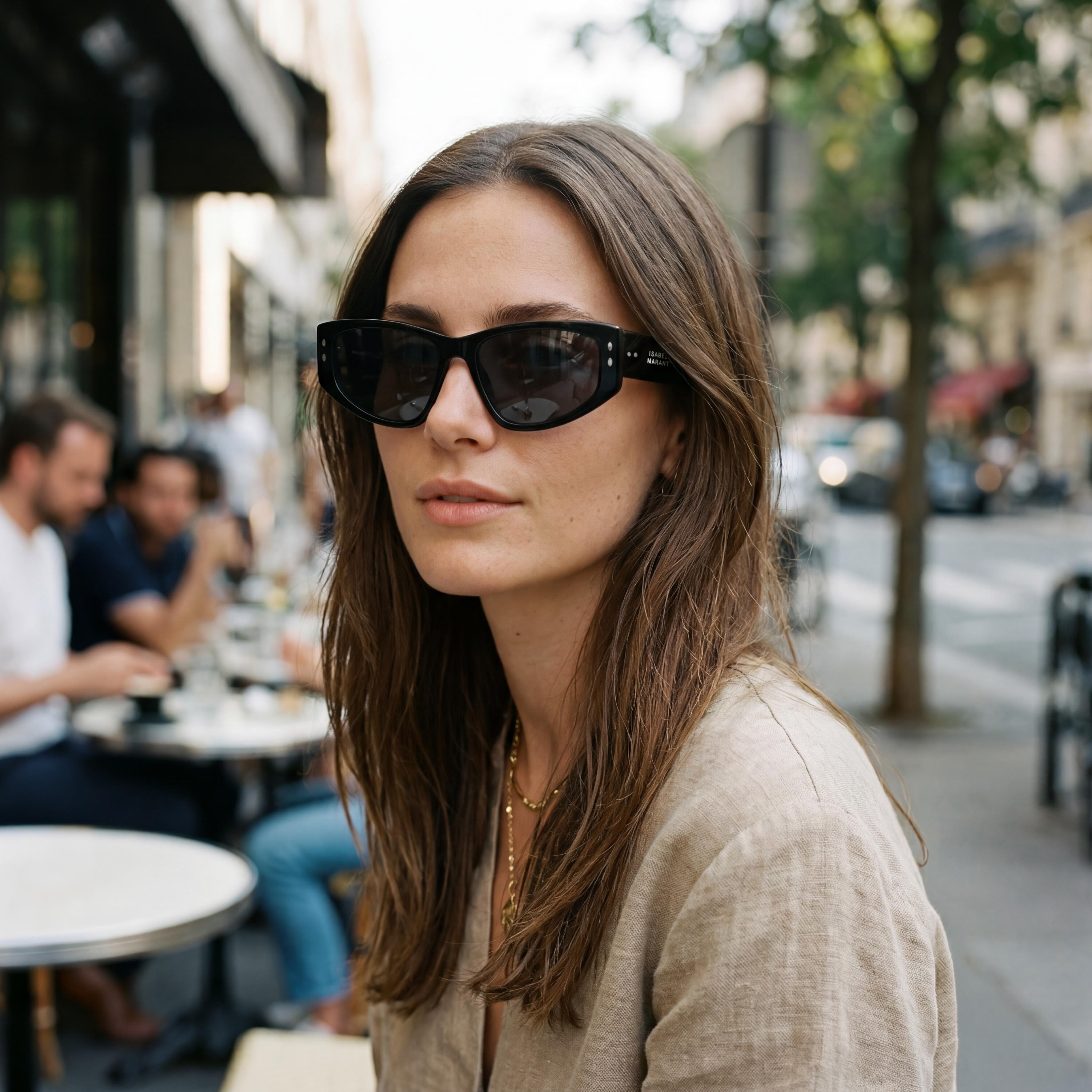 Gafas de Sol Informales de Mujer Isabel Marant, Montura de Acetato Negro, Lentes de Policarbonato Gris, Talla 57mm, Photo 6