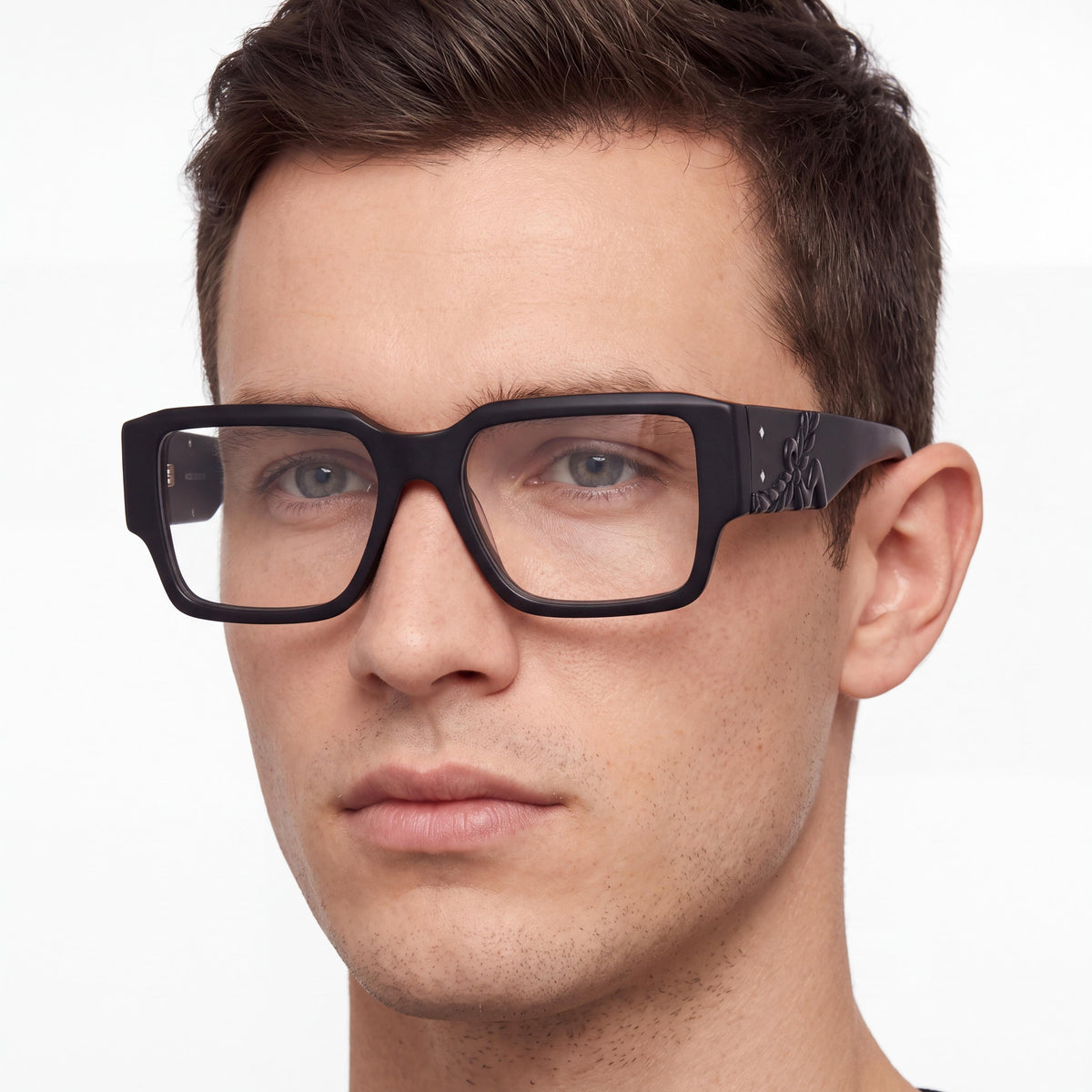 MCM WORLDWIDE Casual Men's Full Rim Plastic Matte Black Eyeglasses with Clear Demo Lenses, Prescription Ready 52-16-140, Photo 4