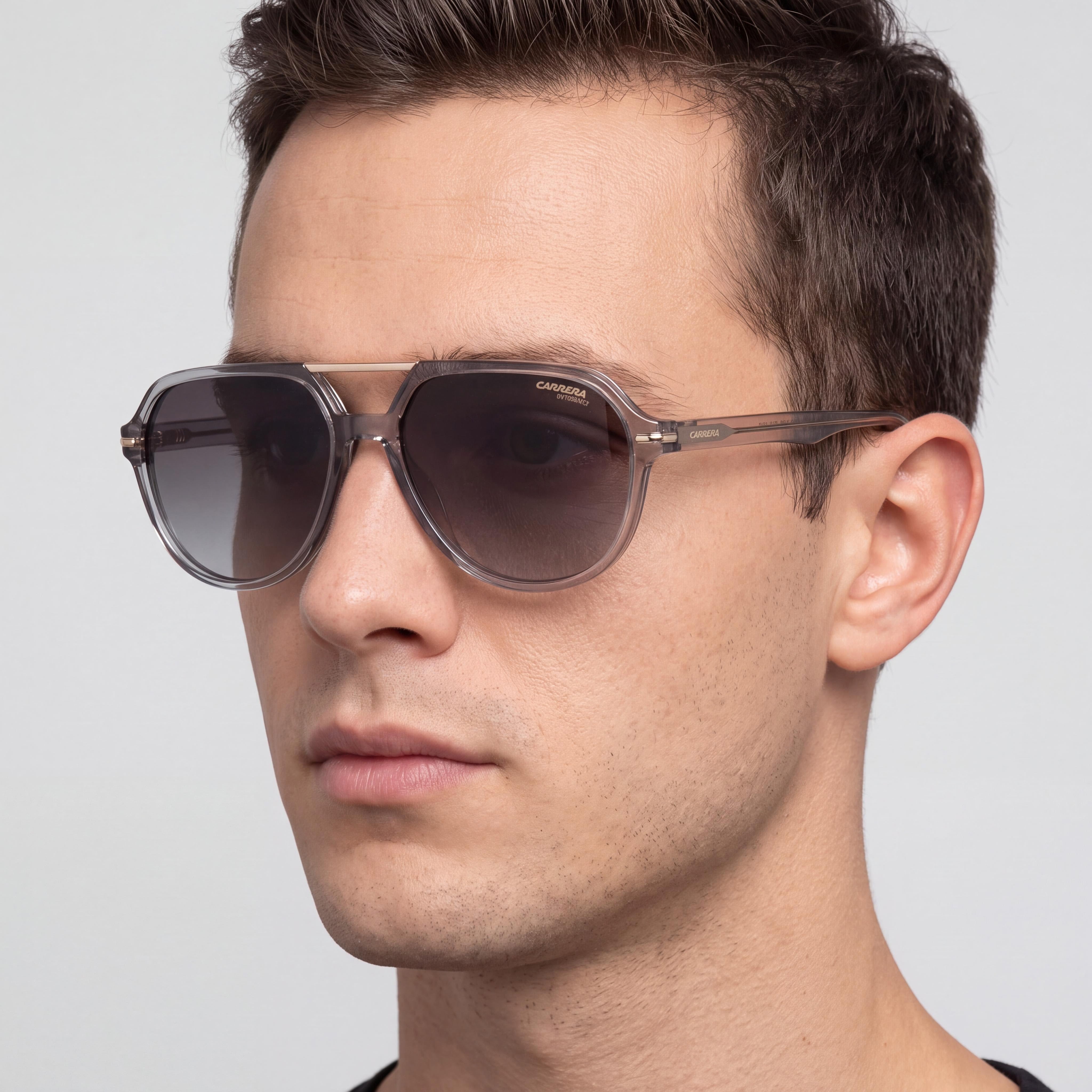 Carrera Men's Signature 315/S Pilot Sunglasses, Grey Polyamide Frame, Grey Shaded Gold Mirror Non-Polarized Lenses, 58mm, Photo 4