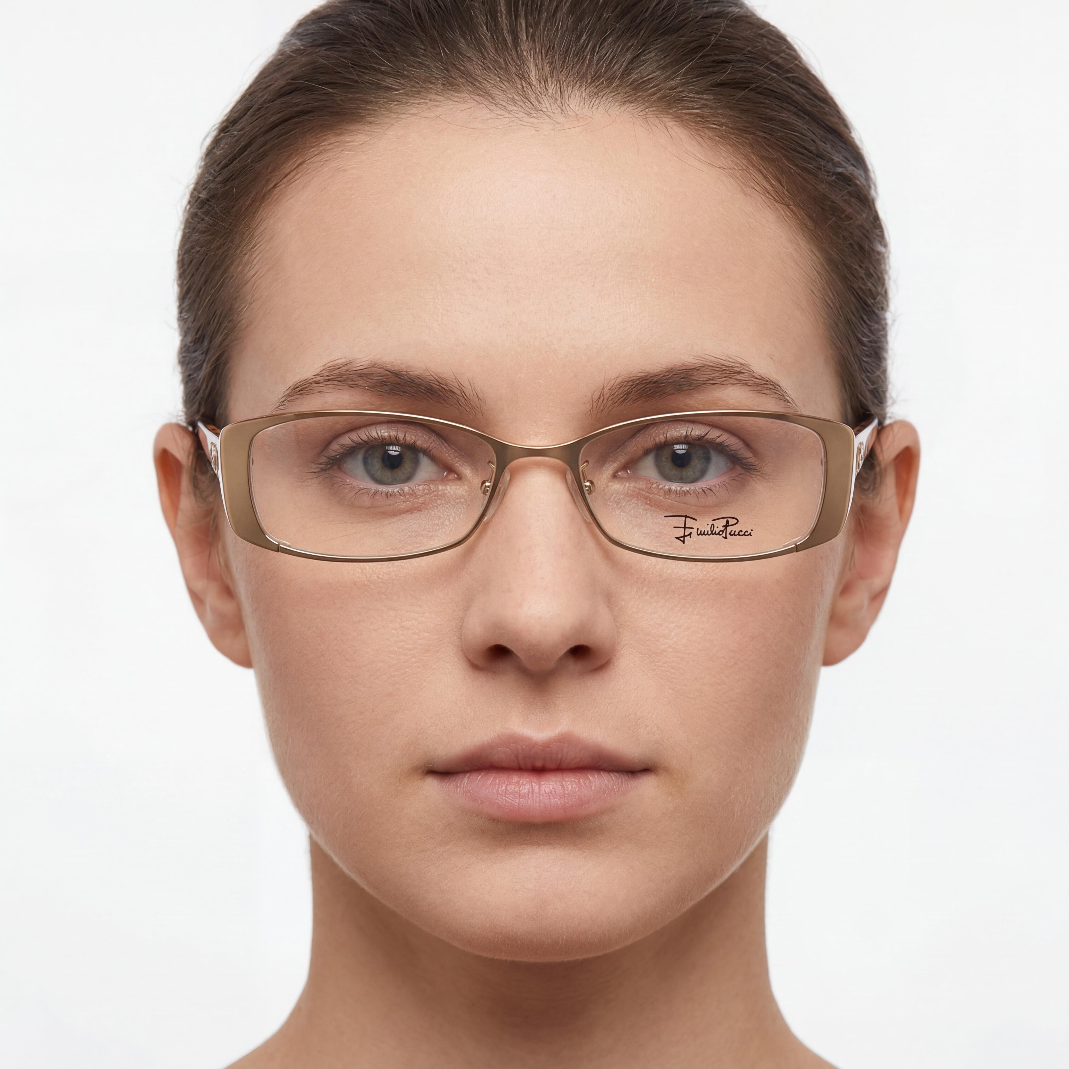 Emilio Pucci Model 2140_207 Unisex Eyewear featuring a Chestnut Brown Plastic Frame, 50mm Lens Width, Photo 4