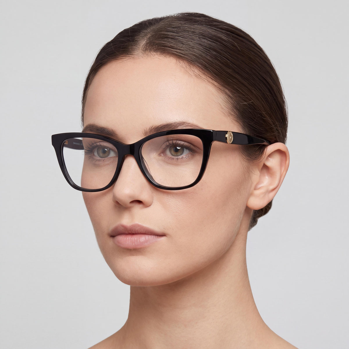 Montura óptica Longchamp casual para mujer, de acetato con marco negro y lentes transparentes no polarizadas, calibre 55mm, puente 16, varilla 140, Photo 4
