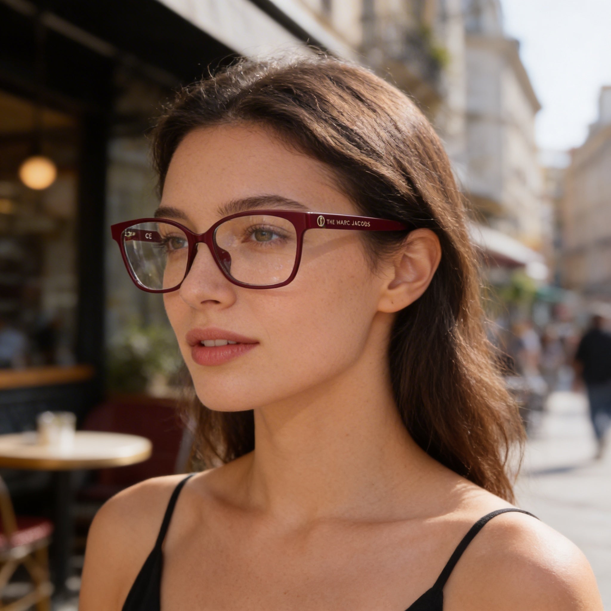 Marc Jacobs MARC 812 Unisex Burgundy Eyeglass Frames with a 17mm bridge width and 145mm temple length, Photo 4