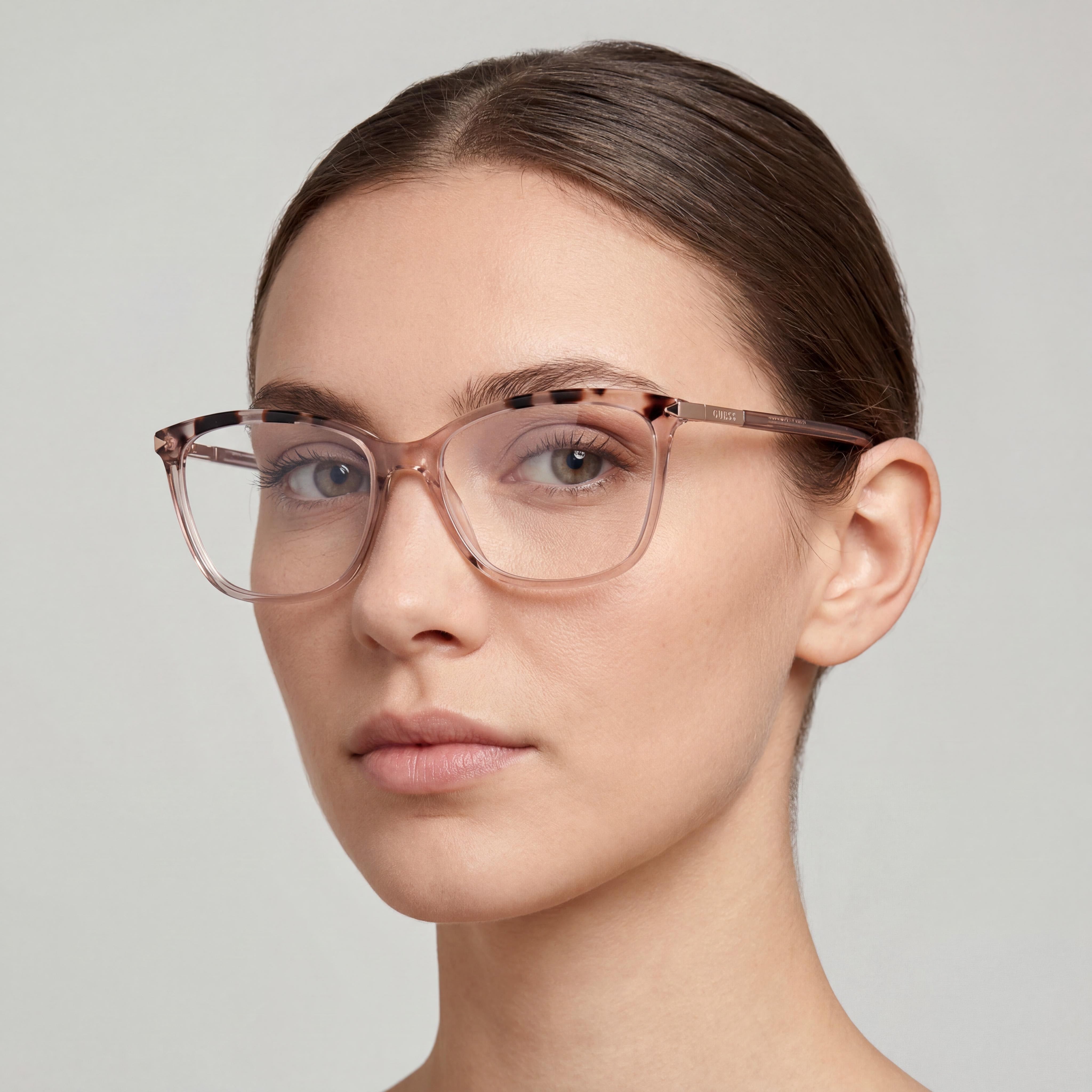 Gafas cuadradas Guess GU2880 057 color beige brillante para mujer, 54 mm, Photo 5