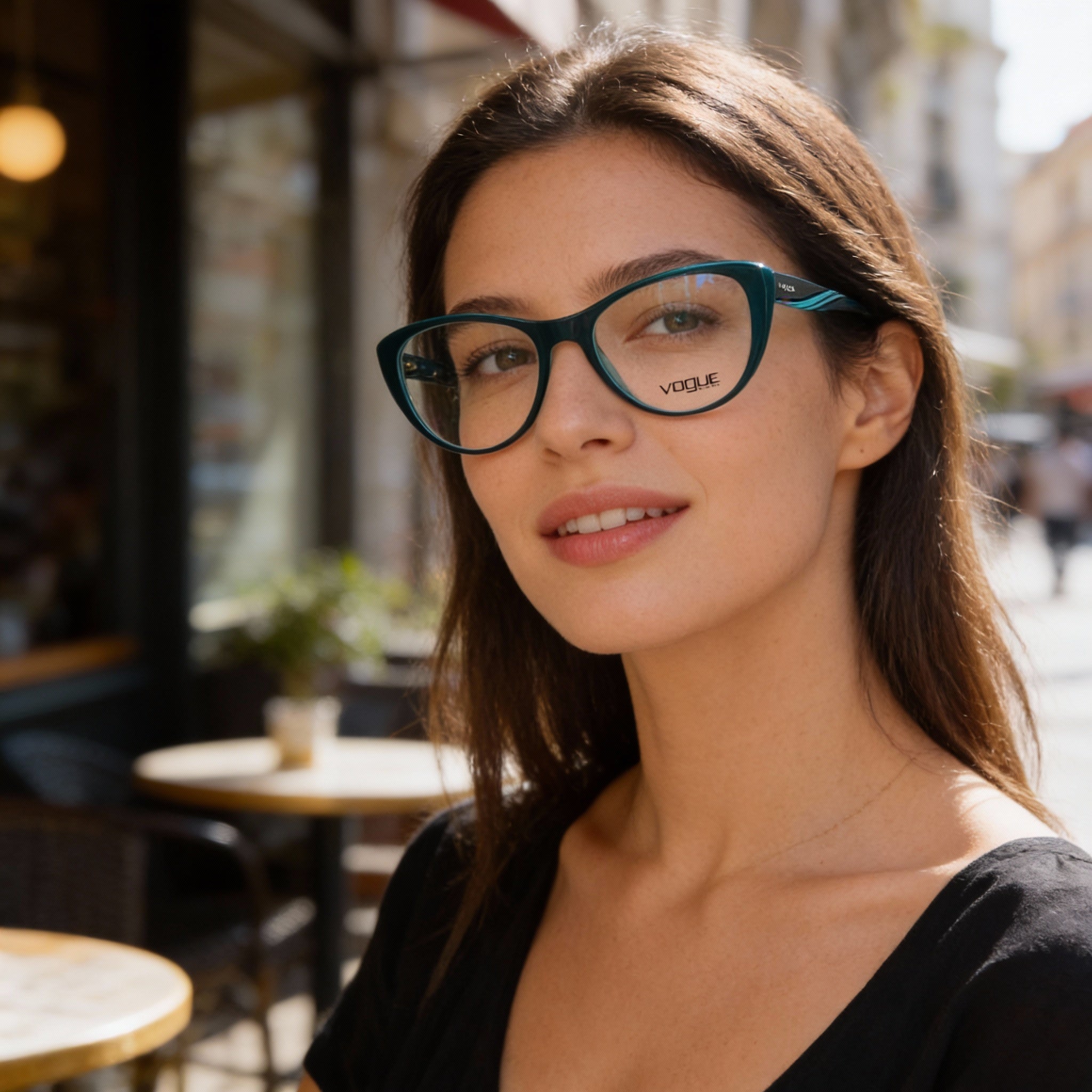 Gafas Vogue Eyewear Vo5102 C51 para mujer, montura de plástico transparente, color verde petróleo, lentes de demostración de 51 mm, Photo 4
