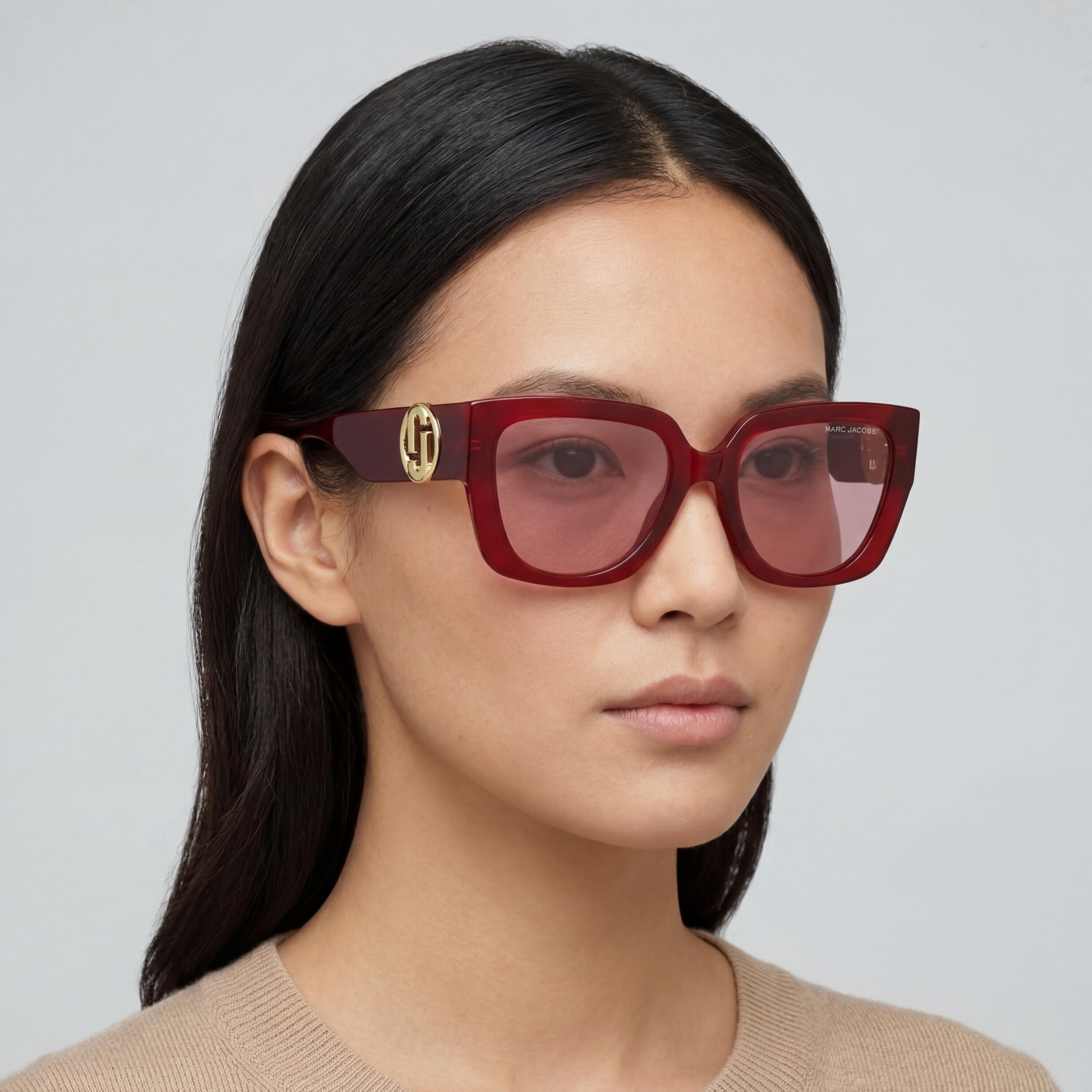 Marc Jacobs MARC 687/S Comtemporary Women's Red Pink Acetate Frame UV Protected Clear Lens Sunglasses 54mm, Photo 4