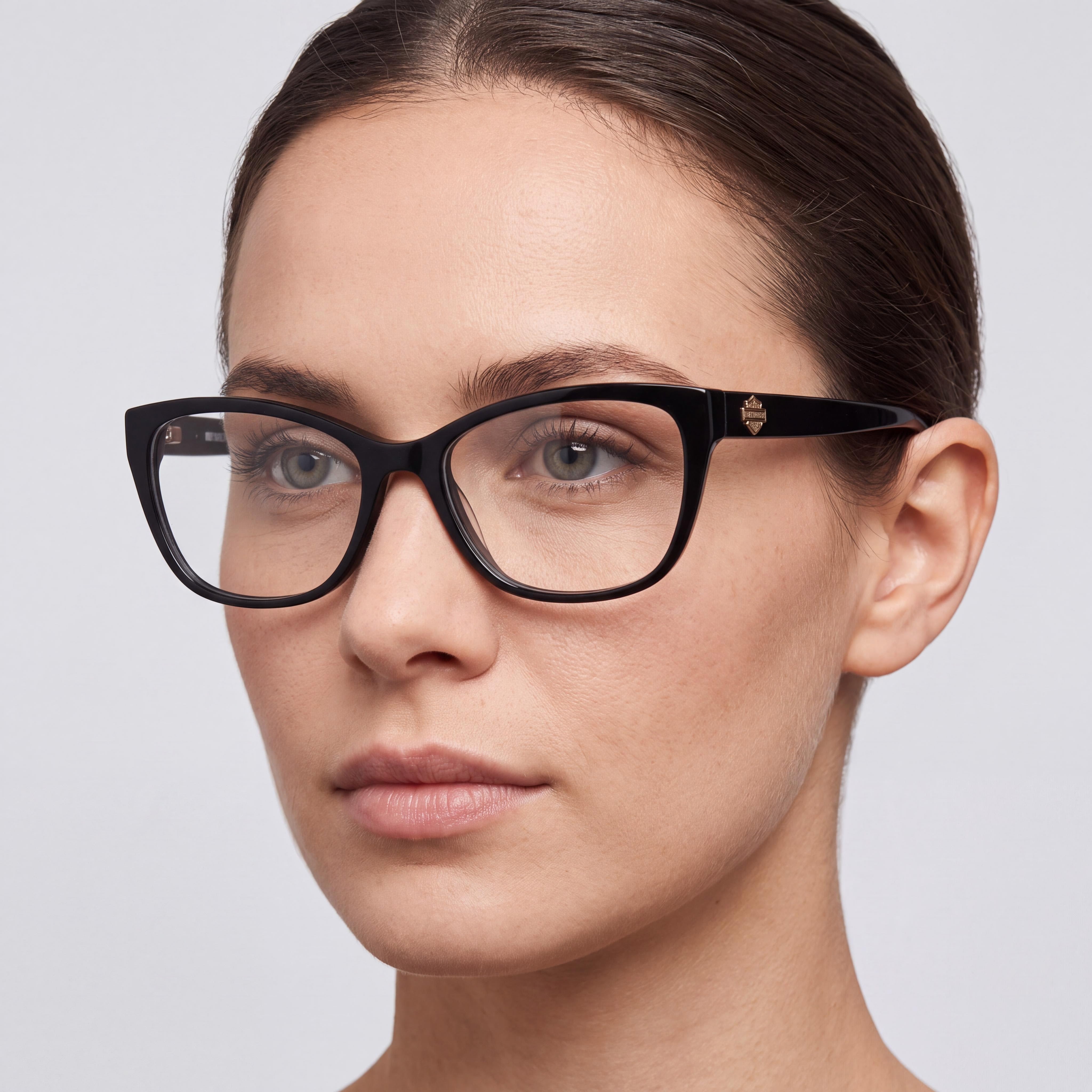Gafas Harley-Davidson Hd50108 para mujer, con montura de plástico negro brillante y lentes de policarbonato 55/15/145, Photo 4