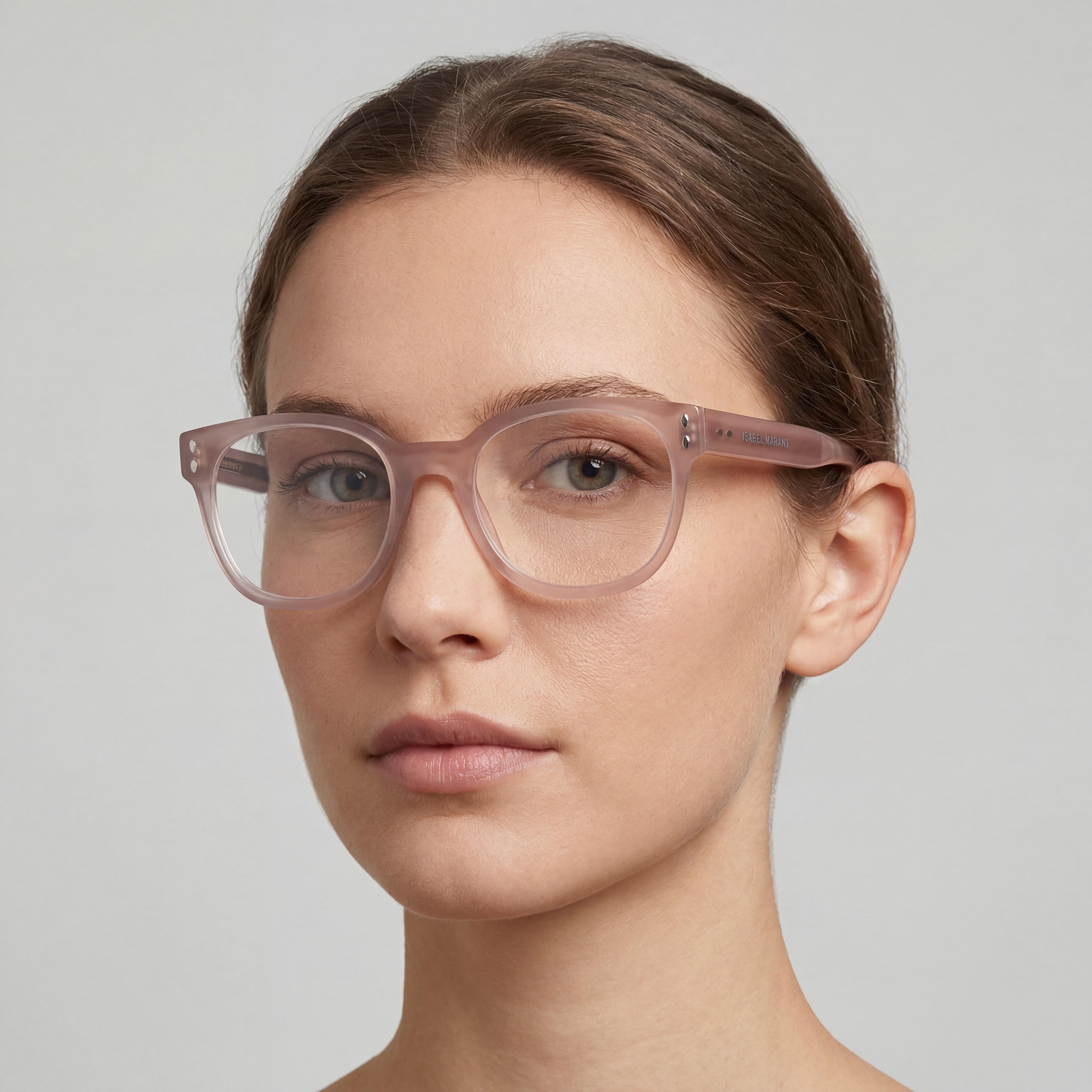 Isabel Marant IM 0020 Women's Nude Acetate Soft Square Optical Frames, 52mm Lens, 19mm Bridge, 145mm Temple, Photo 4