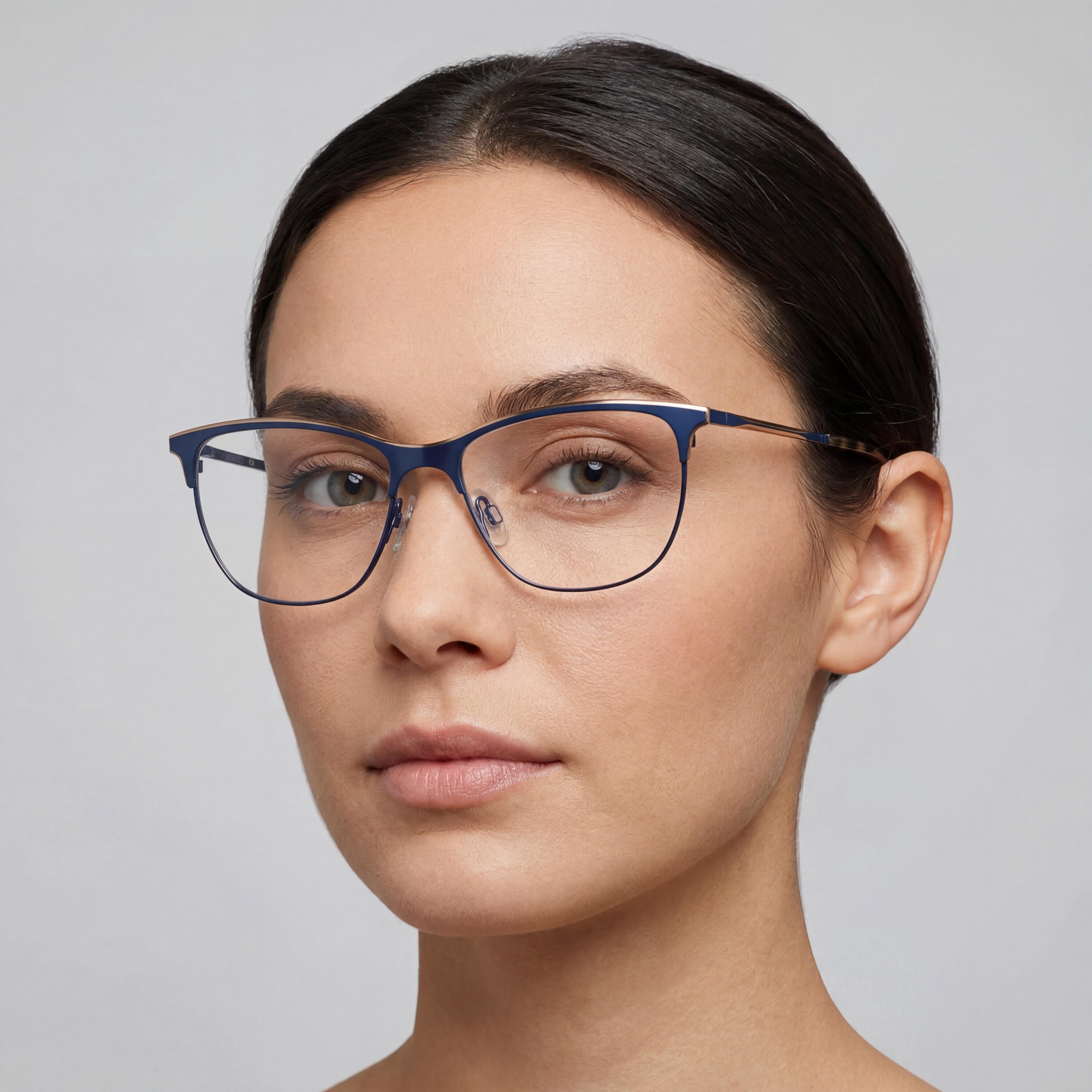 Gafas de sol rectangulares de acero inoxidable azul para mujer Rag & Bone RNB3034, con montura completa, lentes de 54 mm, puente de 15 mm y patillas de 135 mm., Photo 3