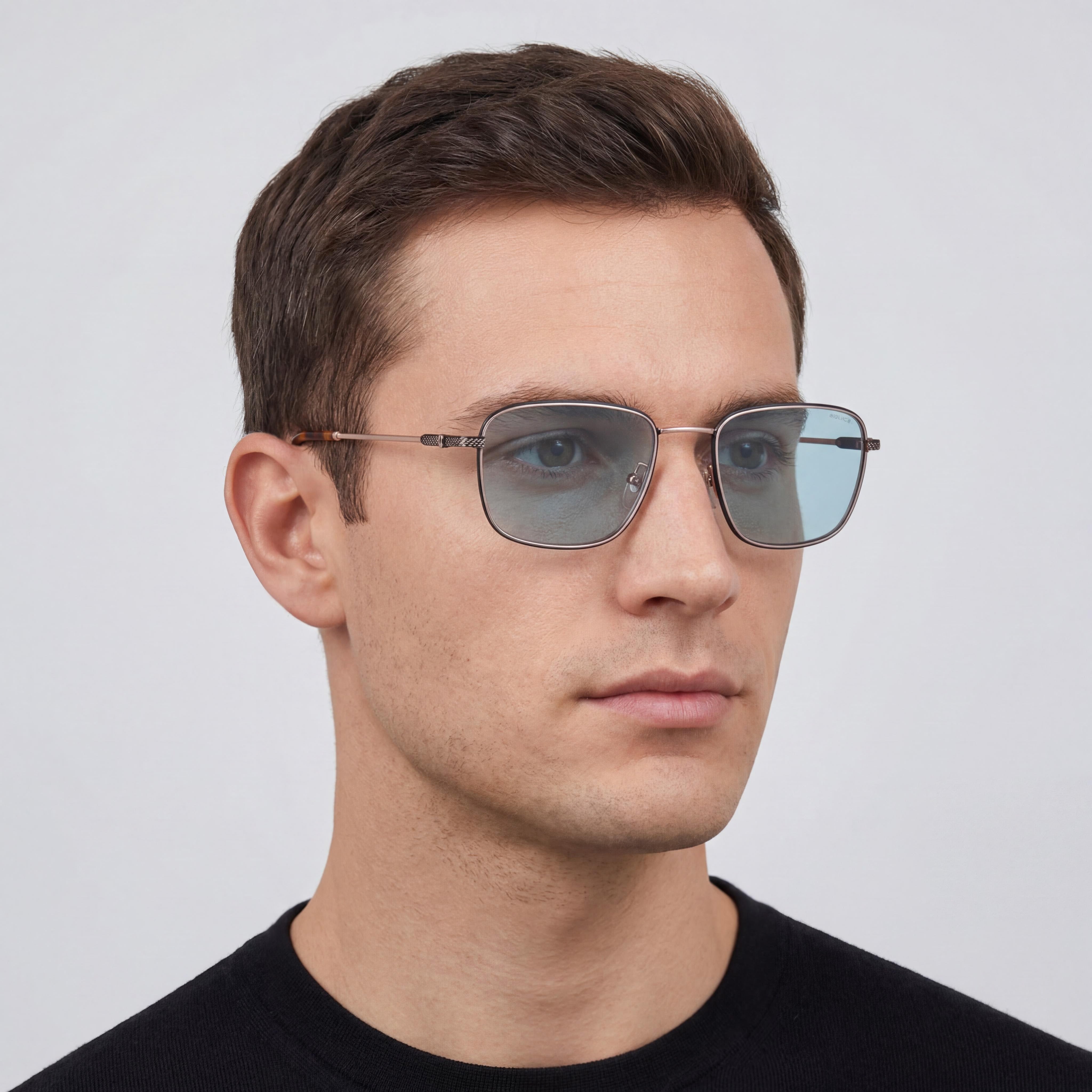Gafas de sol Police casuales de hombre con montura de acero inoxidable en oro rosa y lentes de policarbonato, tamaño 57-19-150, Photo 5
