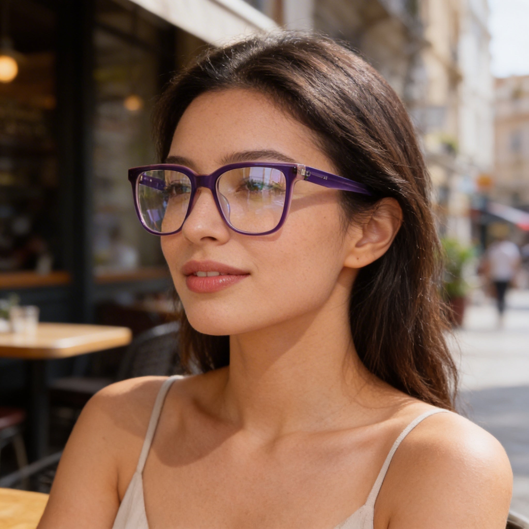 Nike Modern Women's Acetate Non-Polarized Sunglasses Milky Grape Laminate 53mm, Photo 6