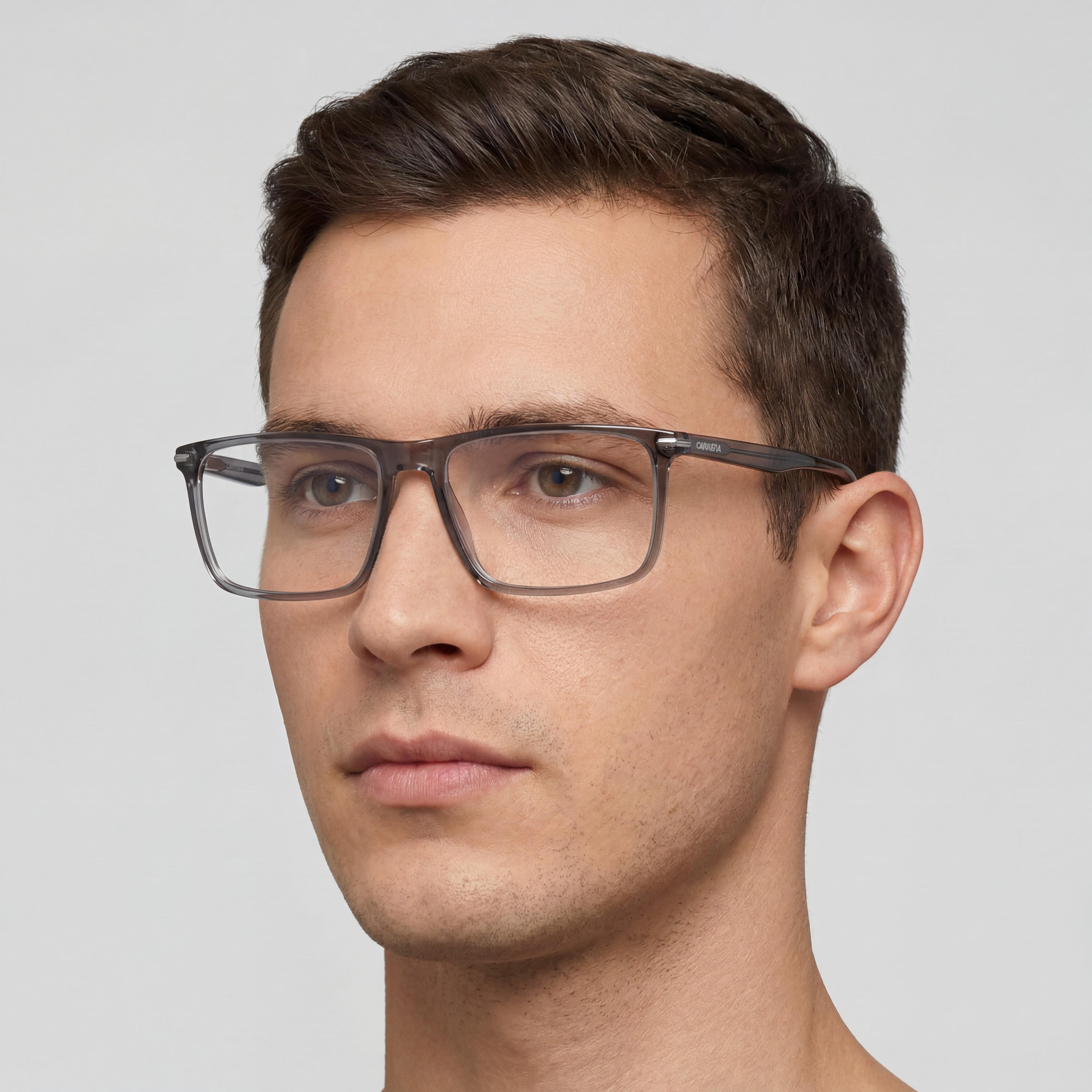 Gafas de Sol Clásicas Unisex Carrera con Montura de Plástico Gris y Lentes de Policarbonato Transparente de 53 mm, Photo 5