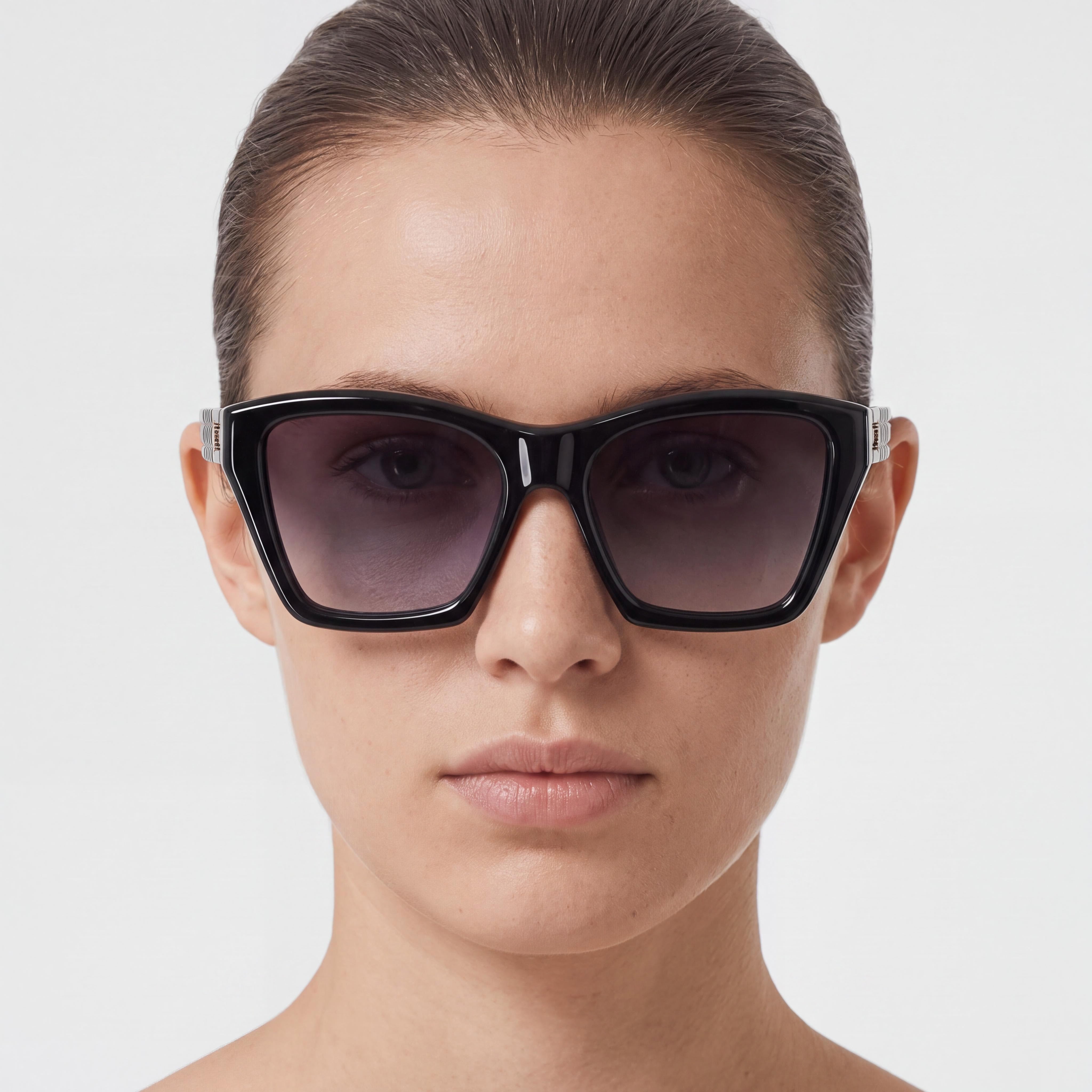 Gafas de sol BURBERRY Classic para mujer, armazón de plástico negro con degradado gris, micas grises con protección UV 54mm, Photo 5