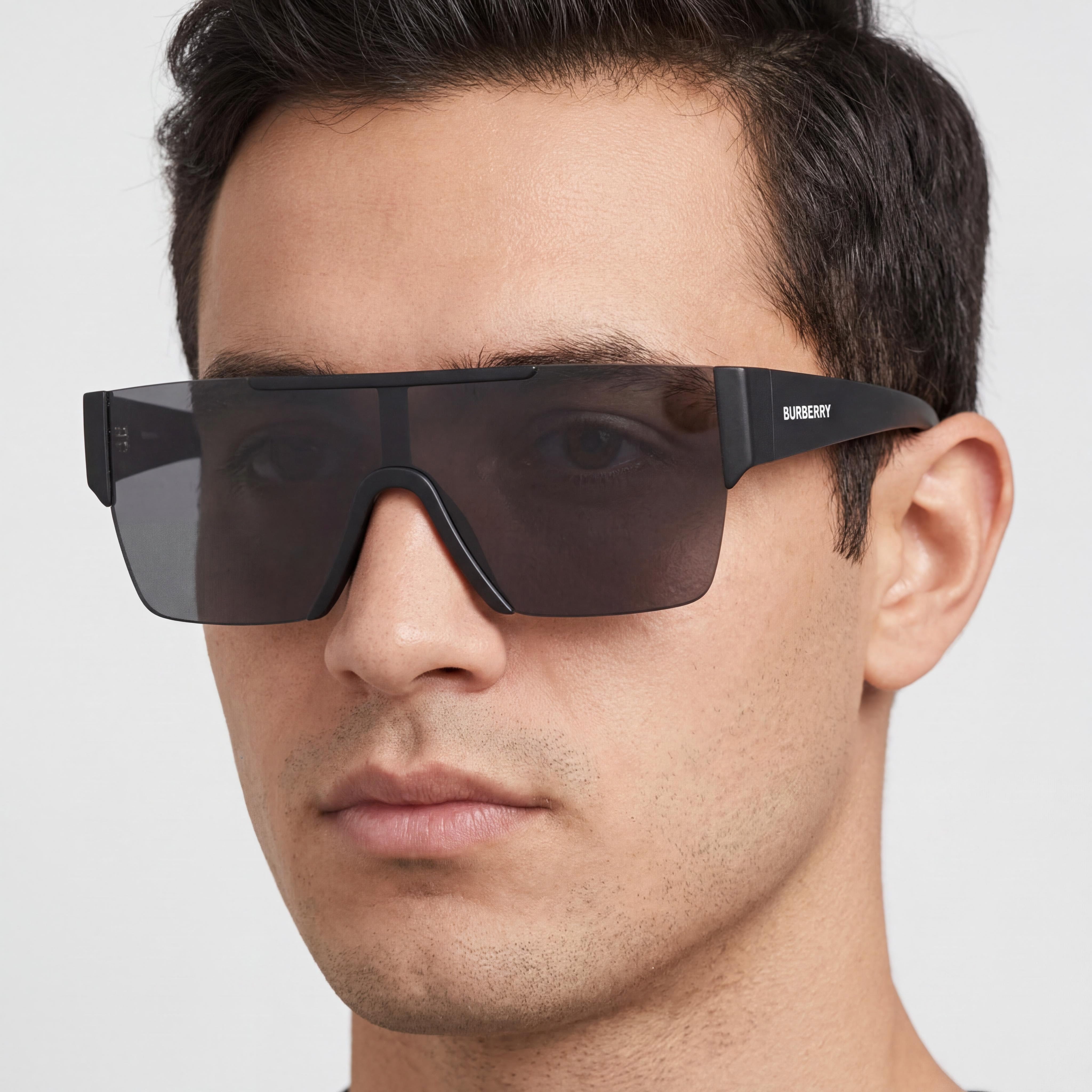 BURBERRY be 4291 Gafas de sol unisex de plástico negro mate gris sin polarizar con protección UV 38 mm, Photo 5
