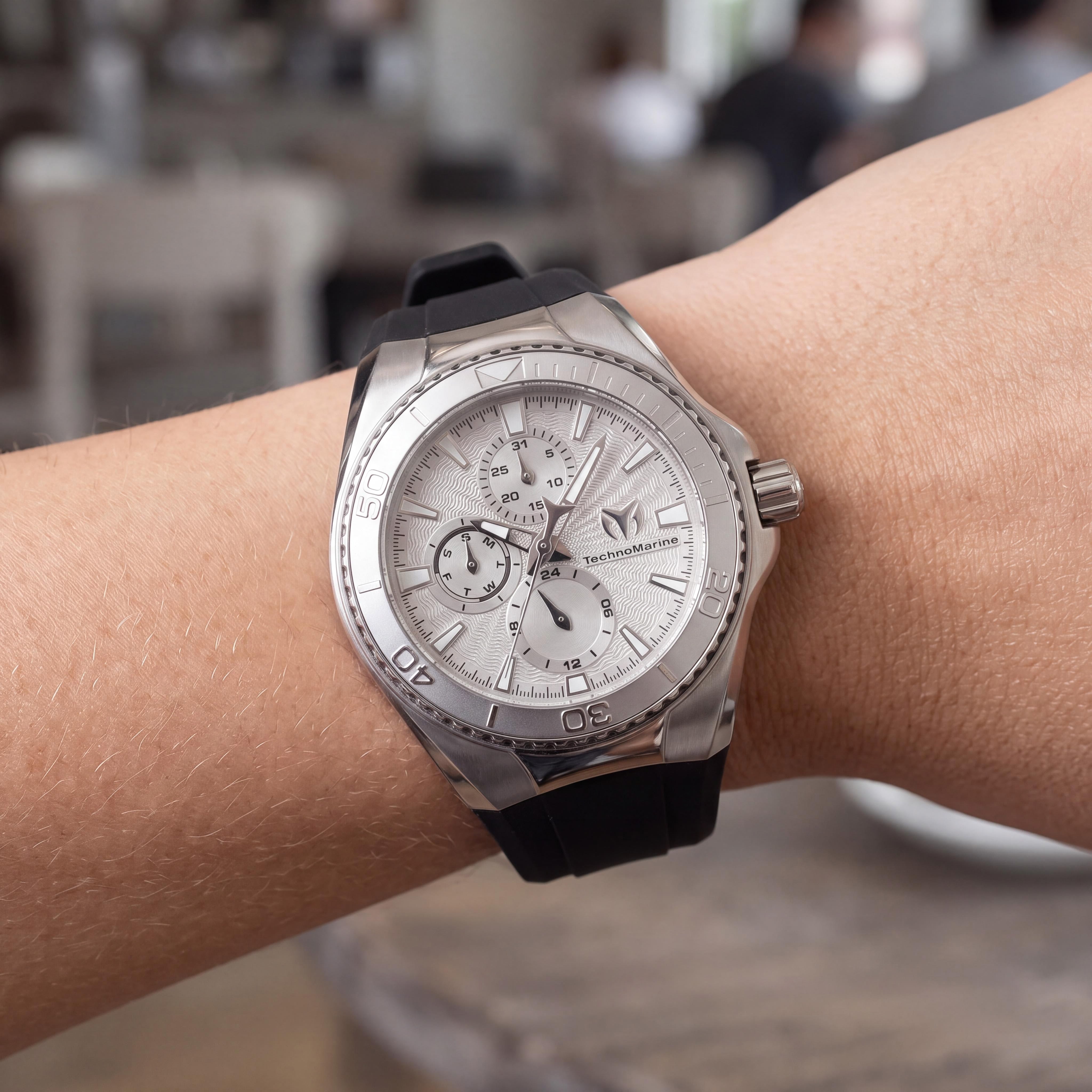 TechnoMarine Cruise California Women's Chronograph Stainless Steel Watch, Black & Steel, 40mm, Photo 3