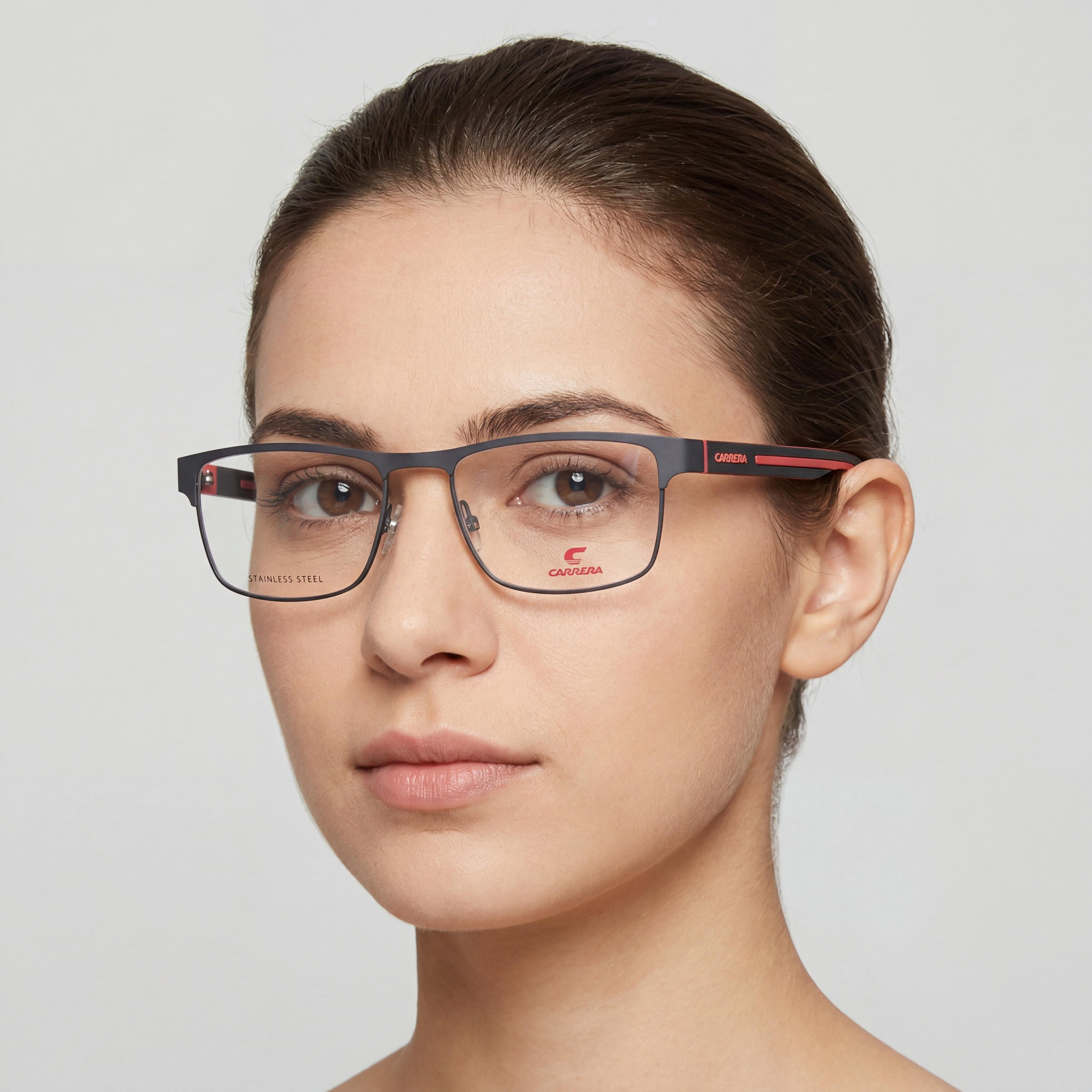 Carrera Modern 8884 Women's Matte Black Red Alloy Steel Frame Polycarbonate Non-Polarized Eyewear 57mm, Photo 4