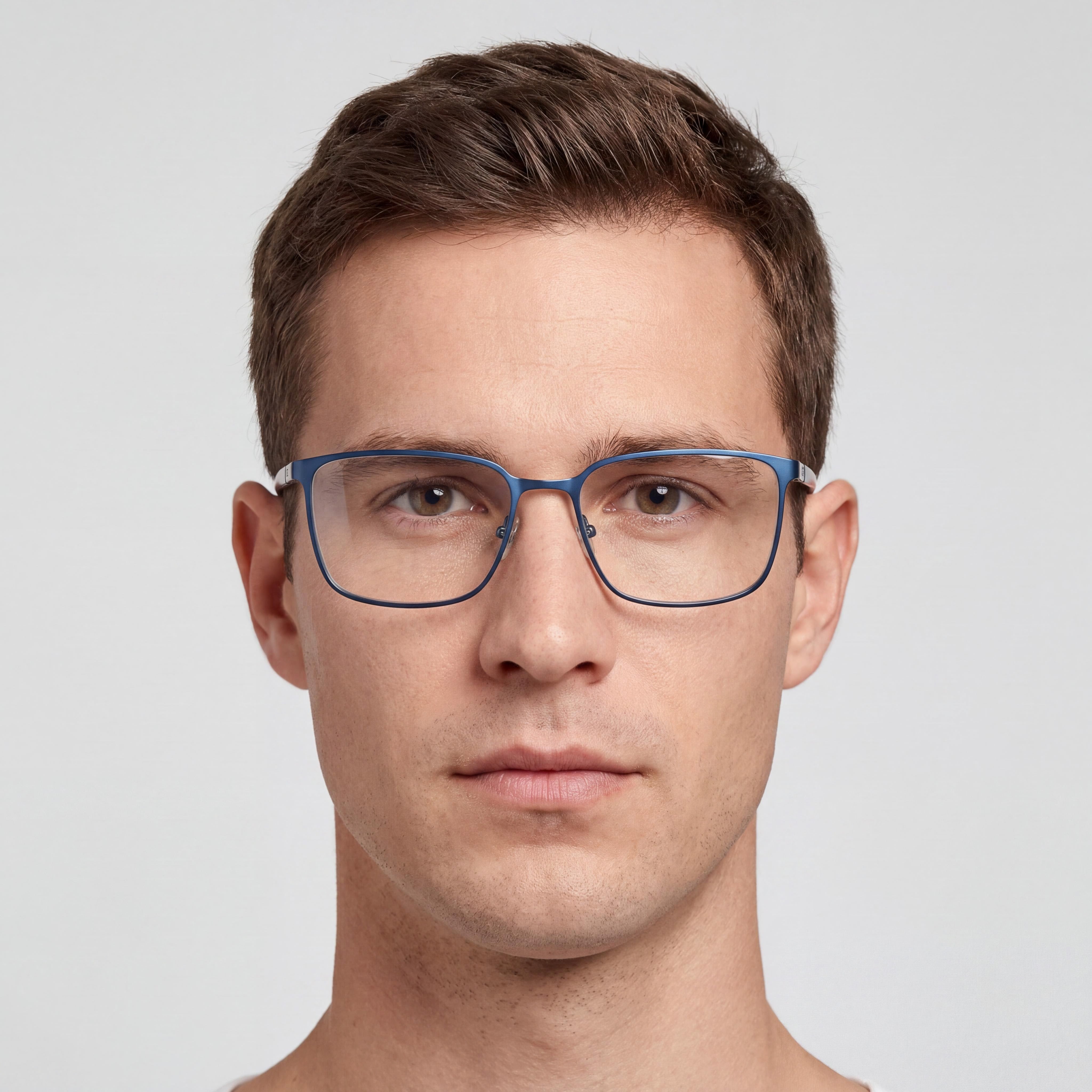 GUESS Gu50243 Men's Matte/Shiny Blue Metal Frame Eyeglasses with Polycarbonate Lenses, Lens Width 56mm, Bridge 18mm, Temple Length 145mm, Photo 4
