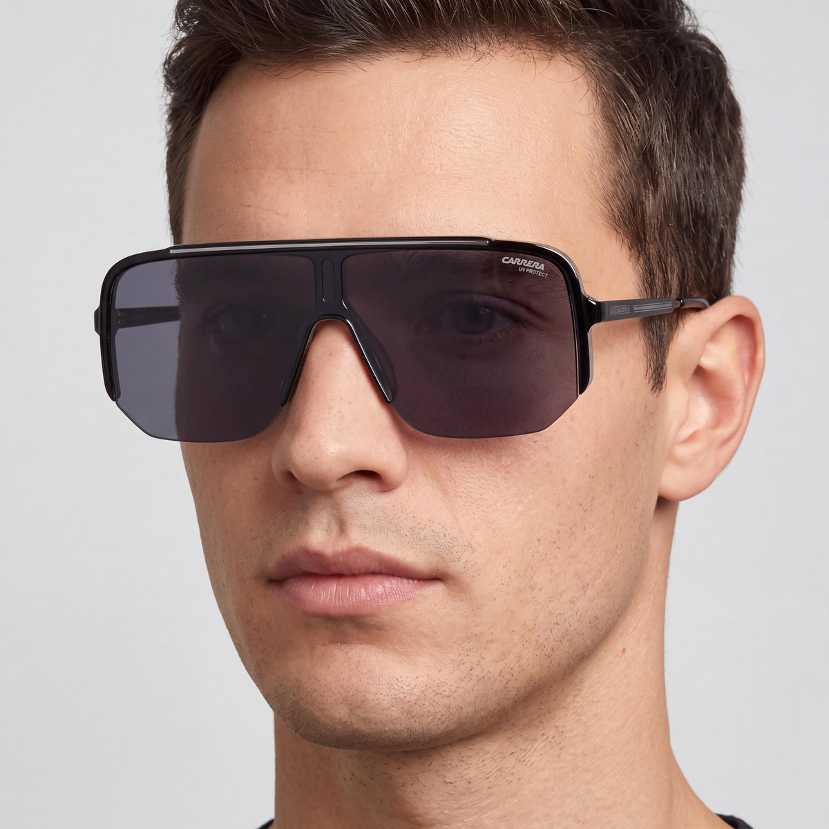 Carrera CARRERA 1060/S Unisex Polyamide Black Grey Frame Black Grey Lens Shield Sunglasses Lens Width 99mm, Photo 4