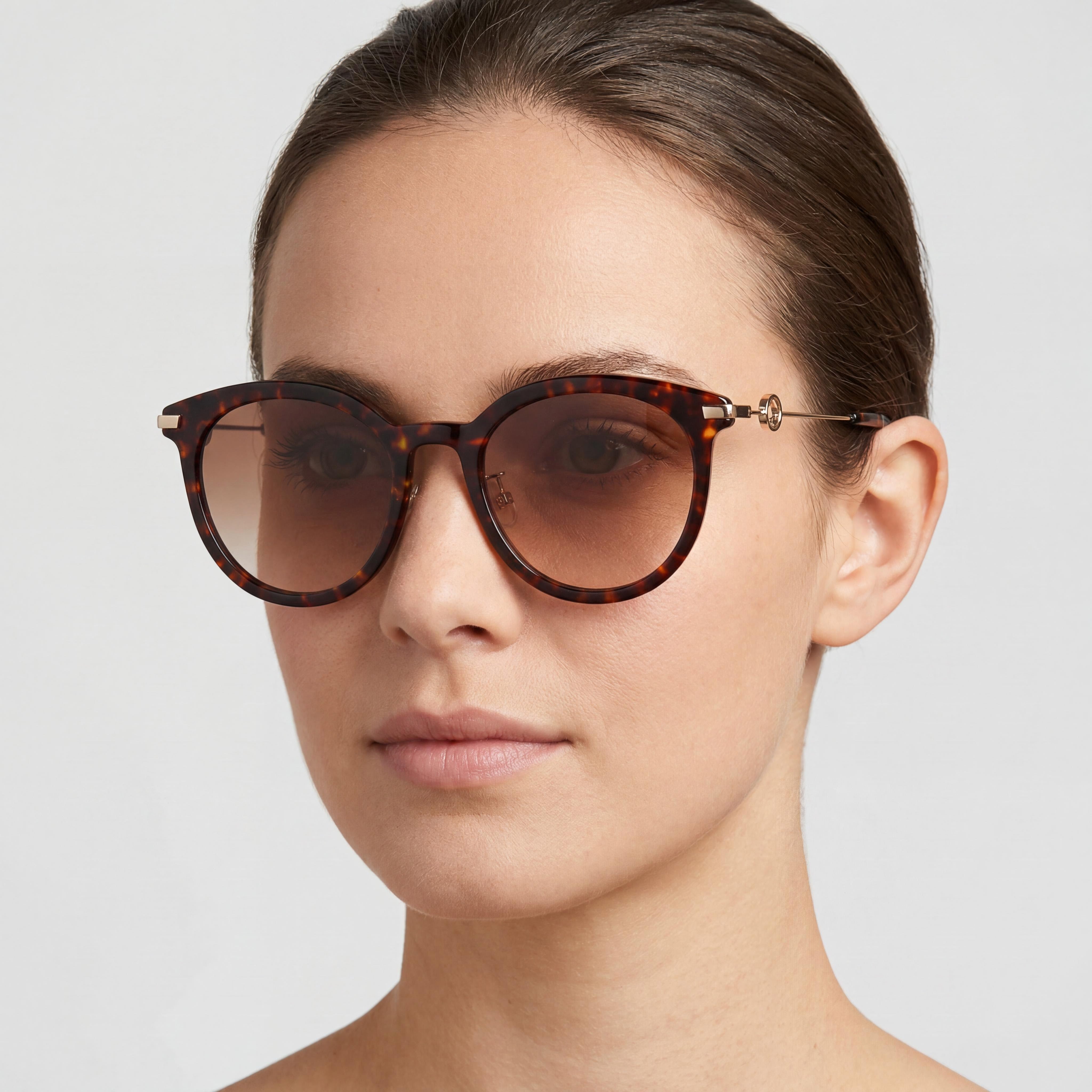 Gafas de sol Kate Spade New York Keesey/G/S Panthos de acetato con protección UV para mujer, color Habana, marrón degradado, 53 mm, Photo 4