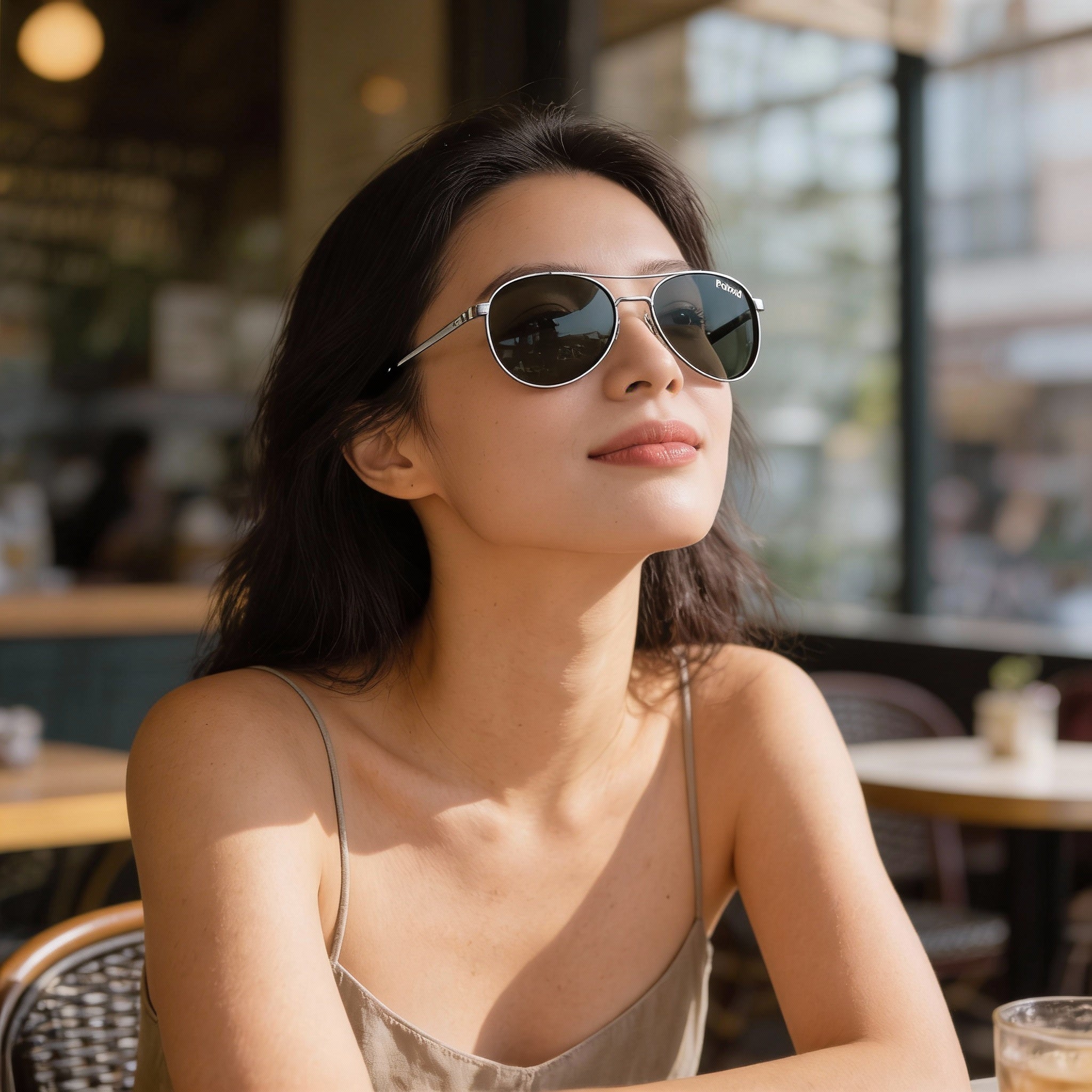 Polaroid Pld 6070/S/X Women's Pilot Stainless Steel Ruthenium Polarized Grey UV Protection 56mm Sunglasses, Photo 6