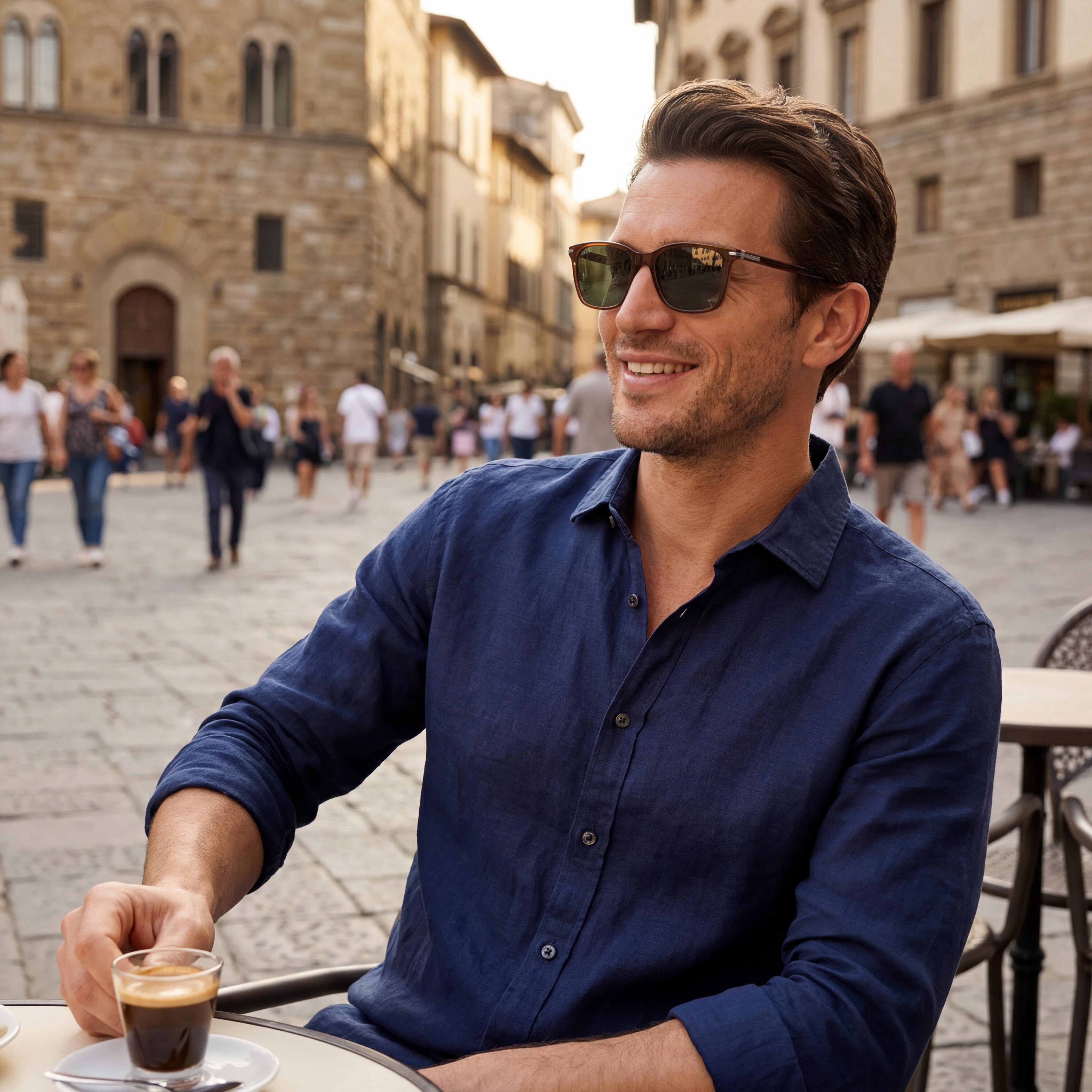 Hugo Boss ADULTO Boss 1669/F/Sk Gafas de Sol de Hombre de Eco Acetato con Montura Marrón y Lentes Verdes con 100% Protección UV 56-18-145, Photo 5