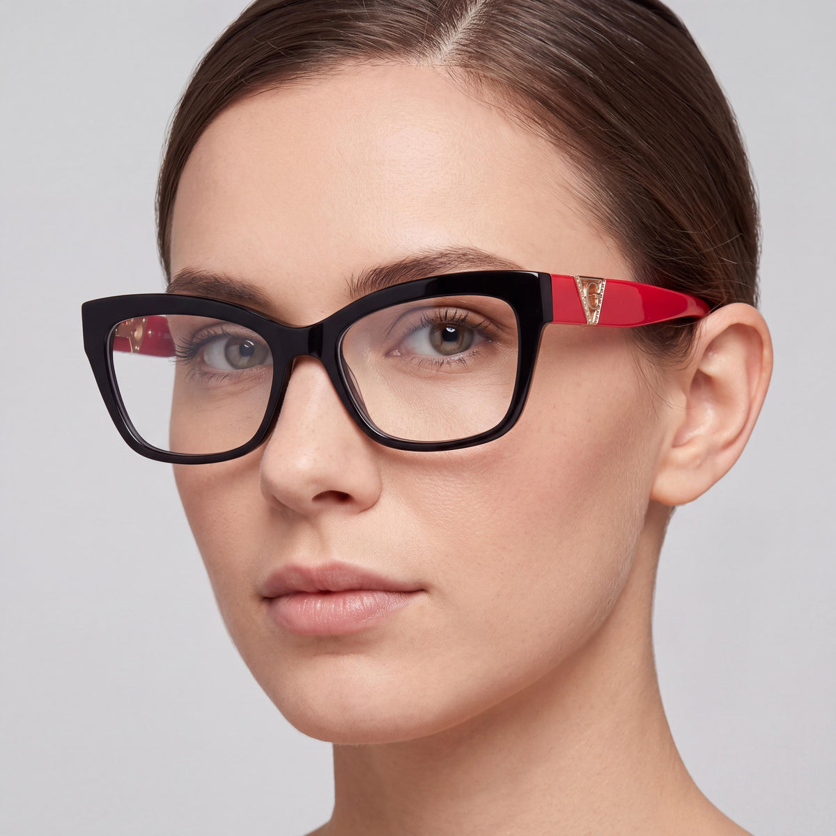 Gafas graduadas rectangulares modernas GUESS Gu2960 para mujer con montura de acetato negro y lentes de plástico transparentes 54-16-145, Photo 5