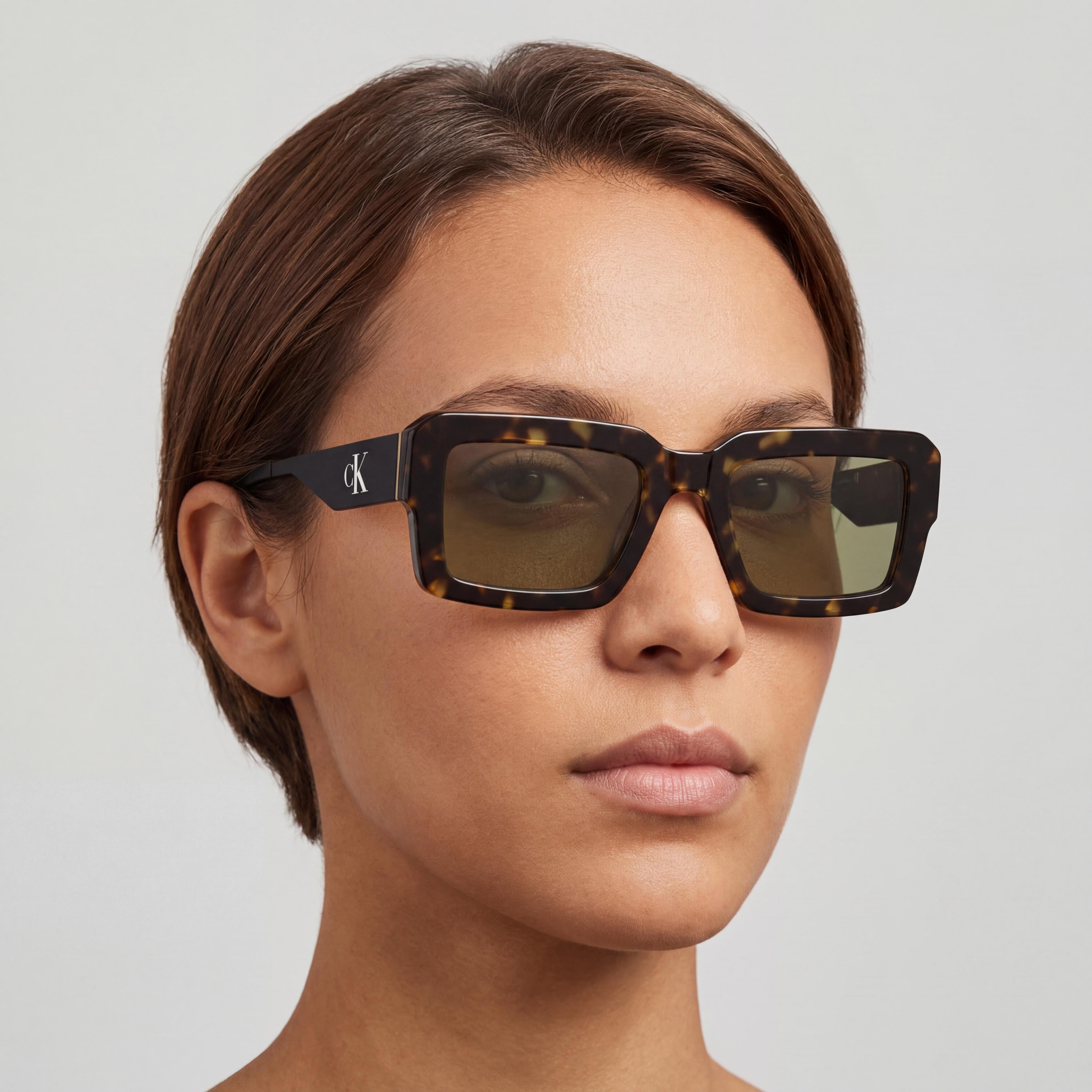 Calvin Klein Ckj25606s Unisex Dark Havana Montura de Plástico Lentes Marrones Sólidas con Protección UV Sin Polarizar 52mm, Photo 4