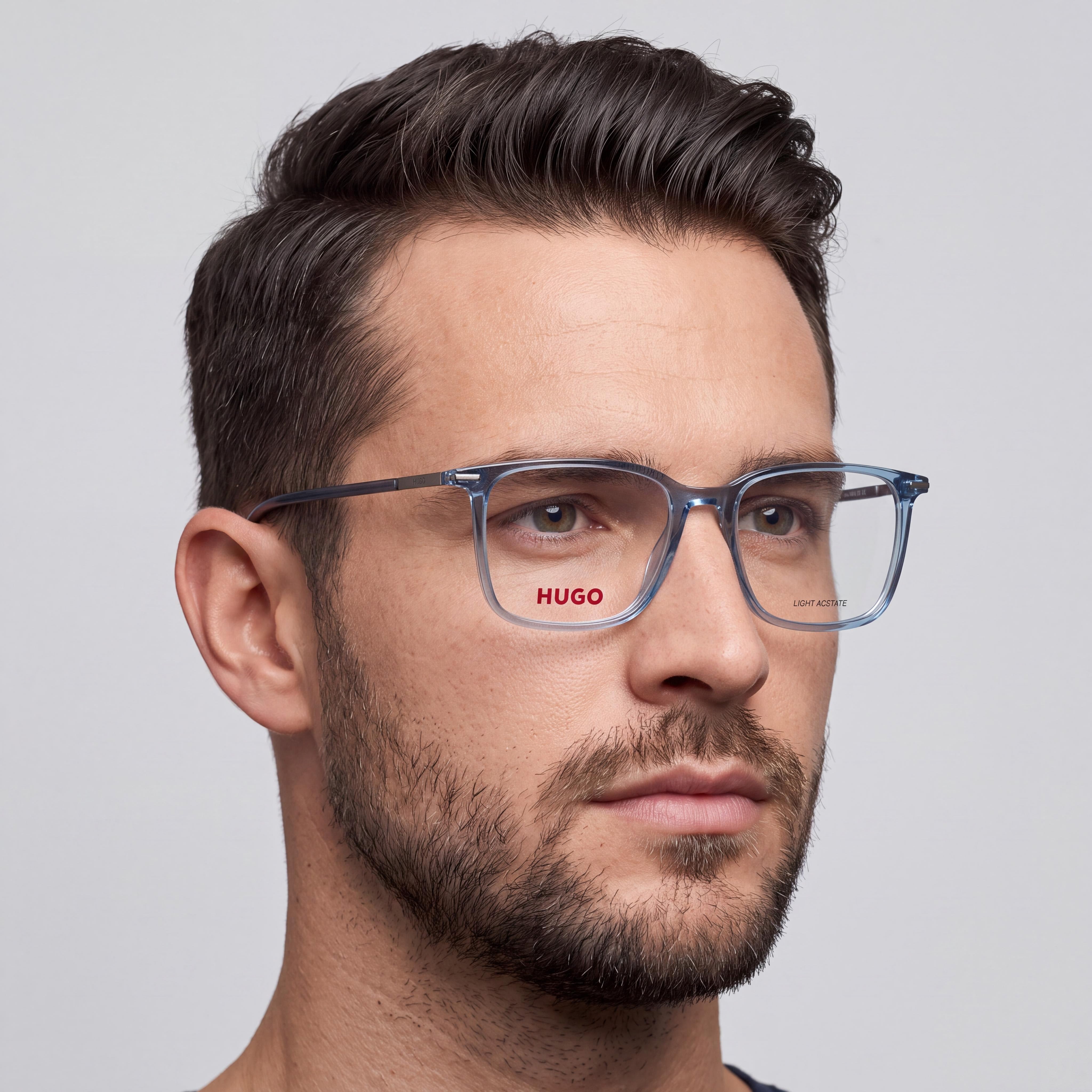 Gafas de sol HUGO Modern Hg 1271 para hombre con montura de magnesio azul y lentes de policarbonato, ancho de lente: 52 mm, Photo 4