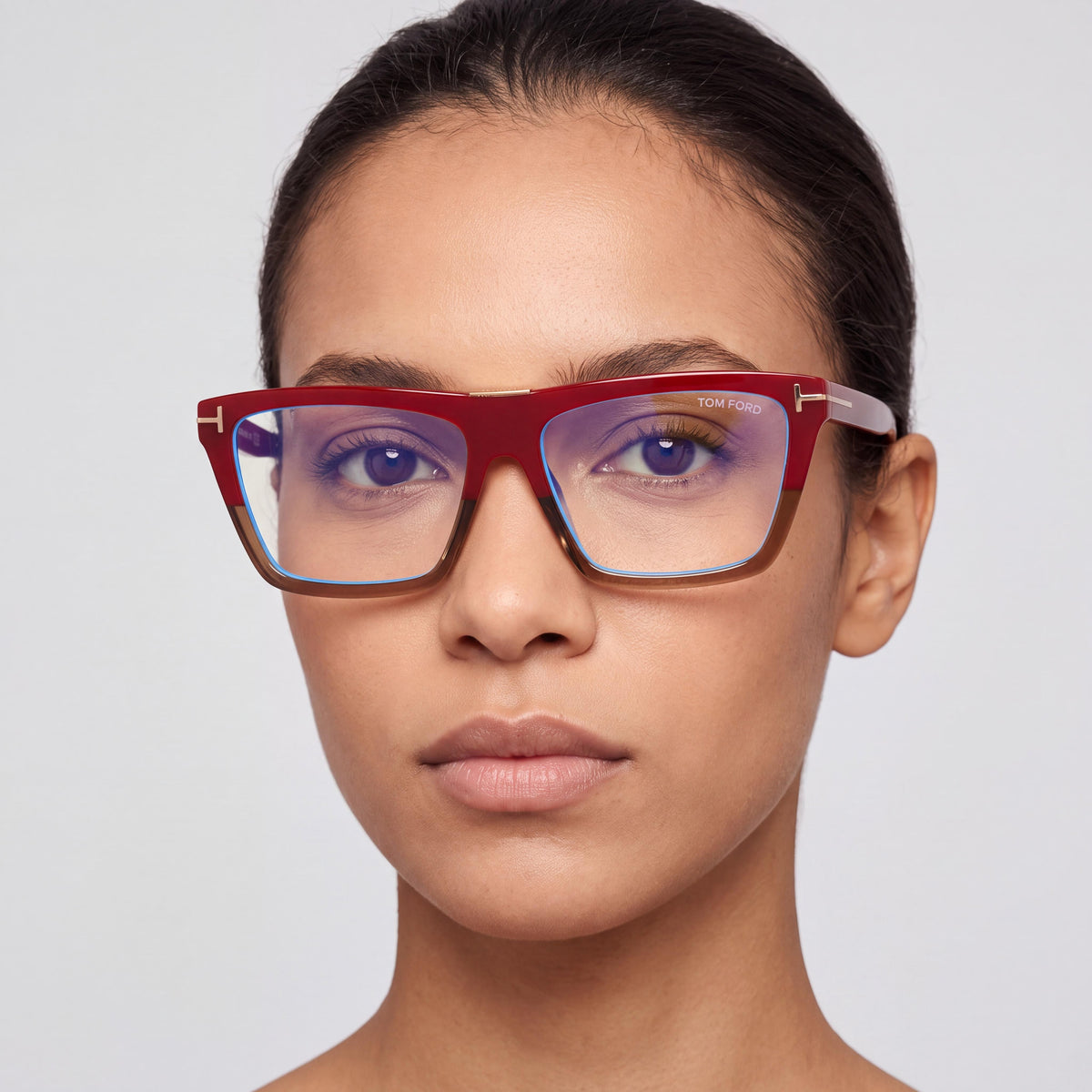Montura de Gafas Tom Ford Ft5912-b de Acetato Burdeos para Mujer, Lente 57mm, Puente 15mm, Patilla 140mm, Photo 4