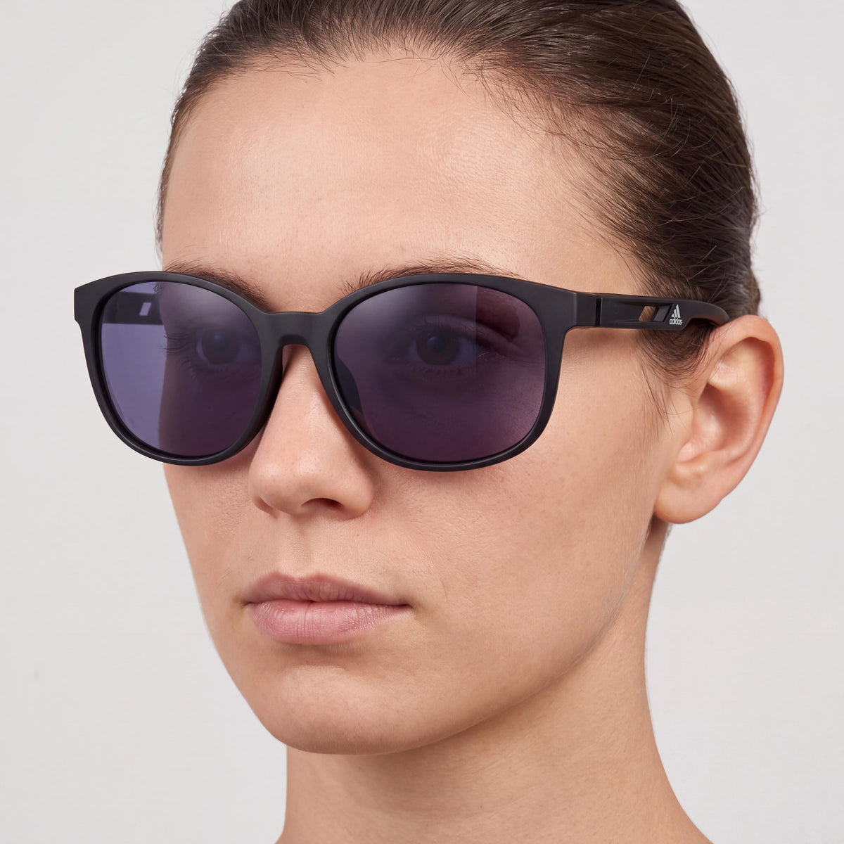 adidas Modern Unisex Sunglasses with UV Protection, Black Plastic Frame, Light Purple Grey Lenses, 58mm, Photo 4
