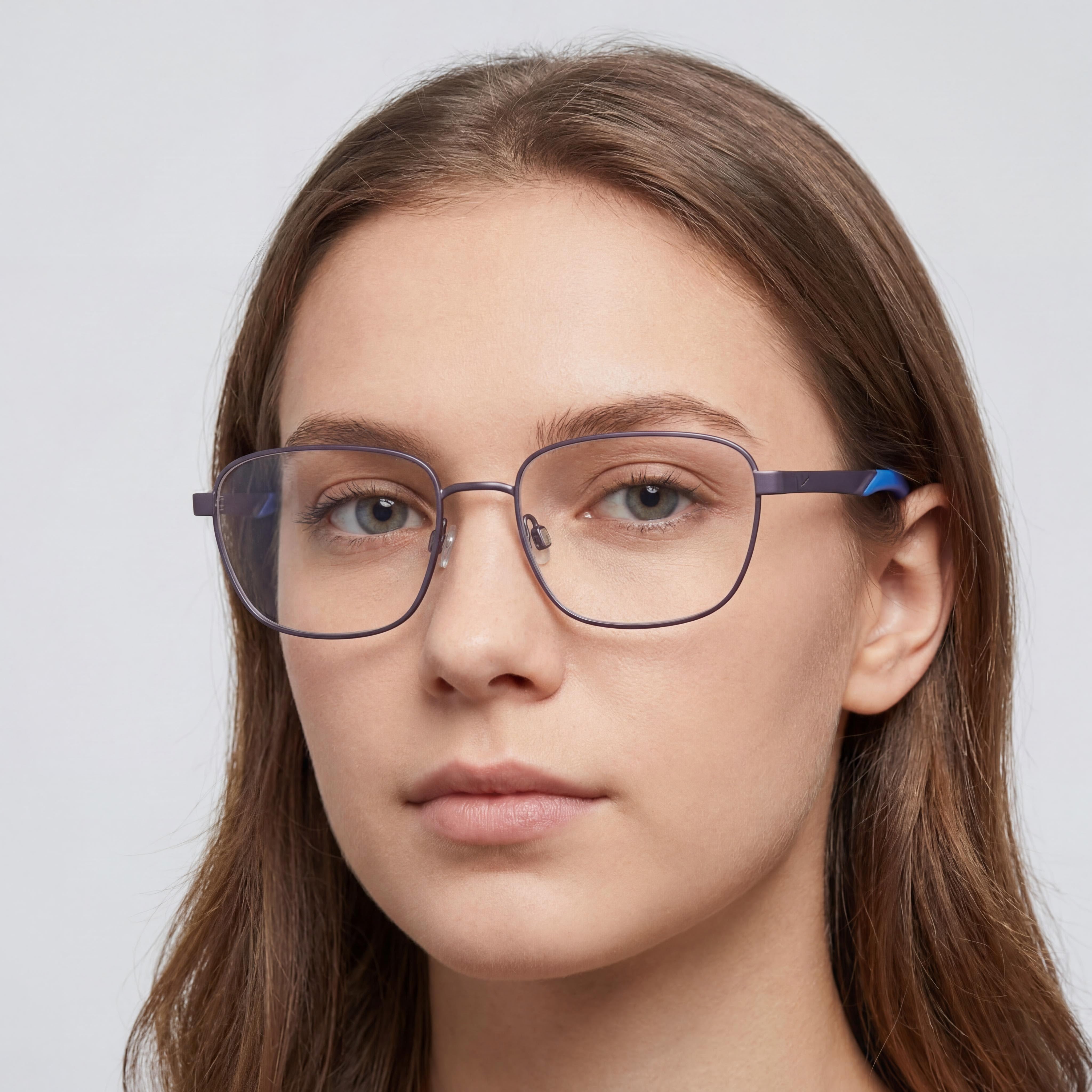 Nike NK8212 Gunmetal Square Eyeglasses Unisex, Metal 52mm, Photo 3