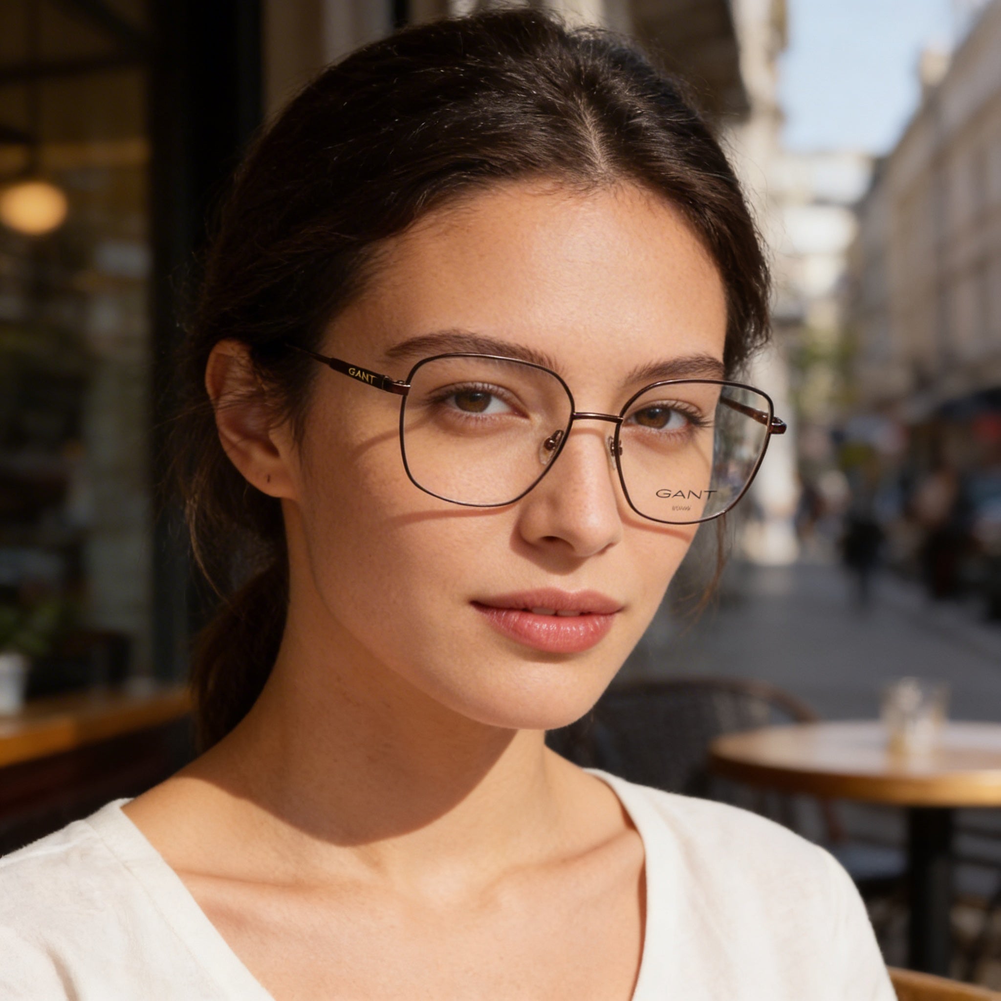Gant Ga4145 Gafas de Metal para Mujer 56 mm - Bronce Oscuro / Marrón Oscuro, Lentes Transparentes sin Aumento, Photo 5