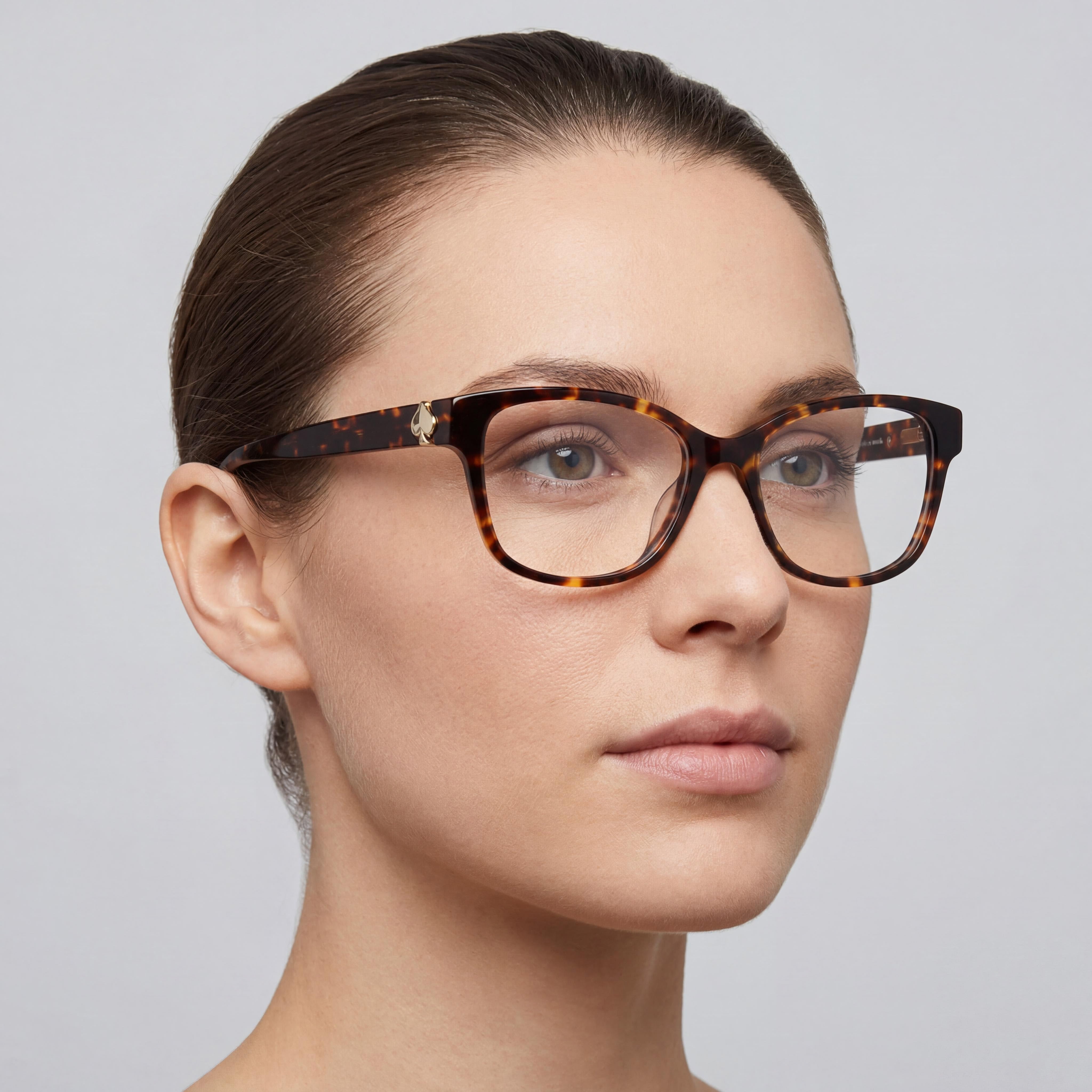 kate spade new york Reilly/G Women's Havana Gold-Logo Butterfly Full Rim Plastic Frame Non- Eyeglasses 51mm, Photo 4