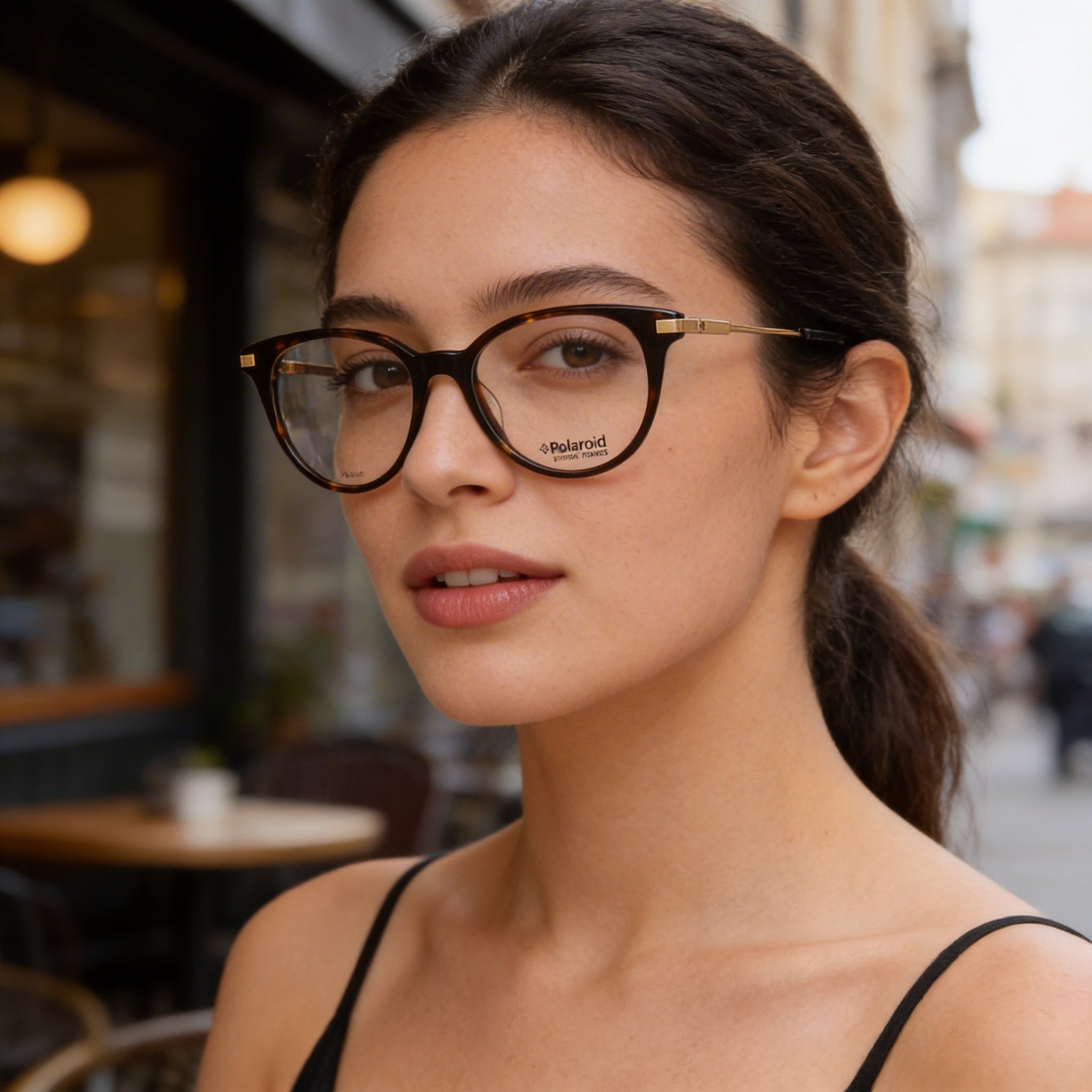 Polaroid Women's Modified Oval RX-Able Plastic Frame Eyeglasses 49mm - Havana Gold, Photo 4