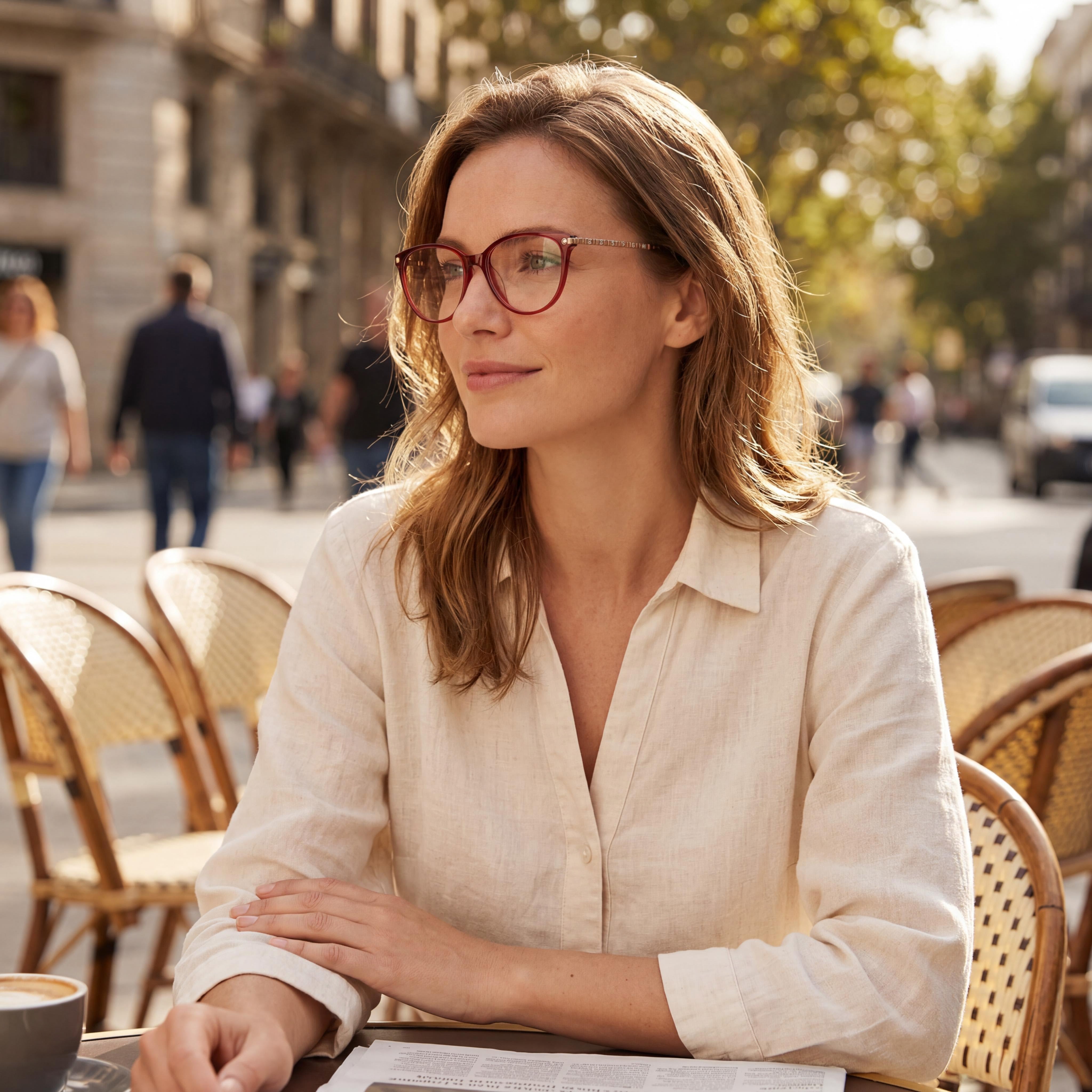 Jones New York Vjon790 Women's Burgundy Plastic Frame Eyeglasses - Lens 53mm, Bridge 17mm, Temple 140mm, Photo 4