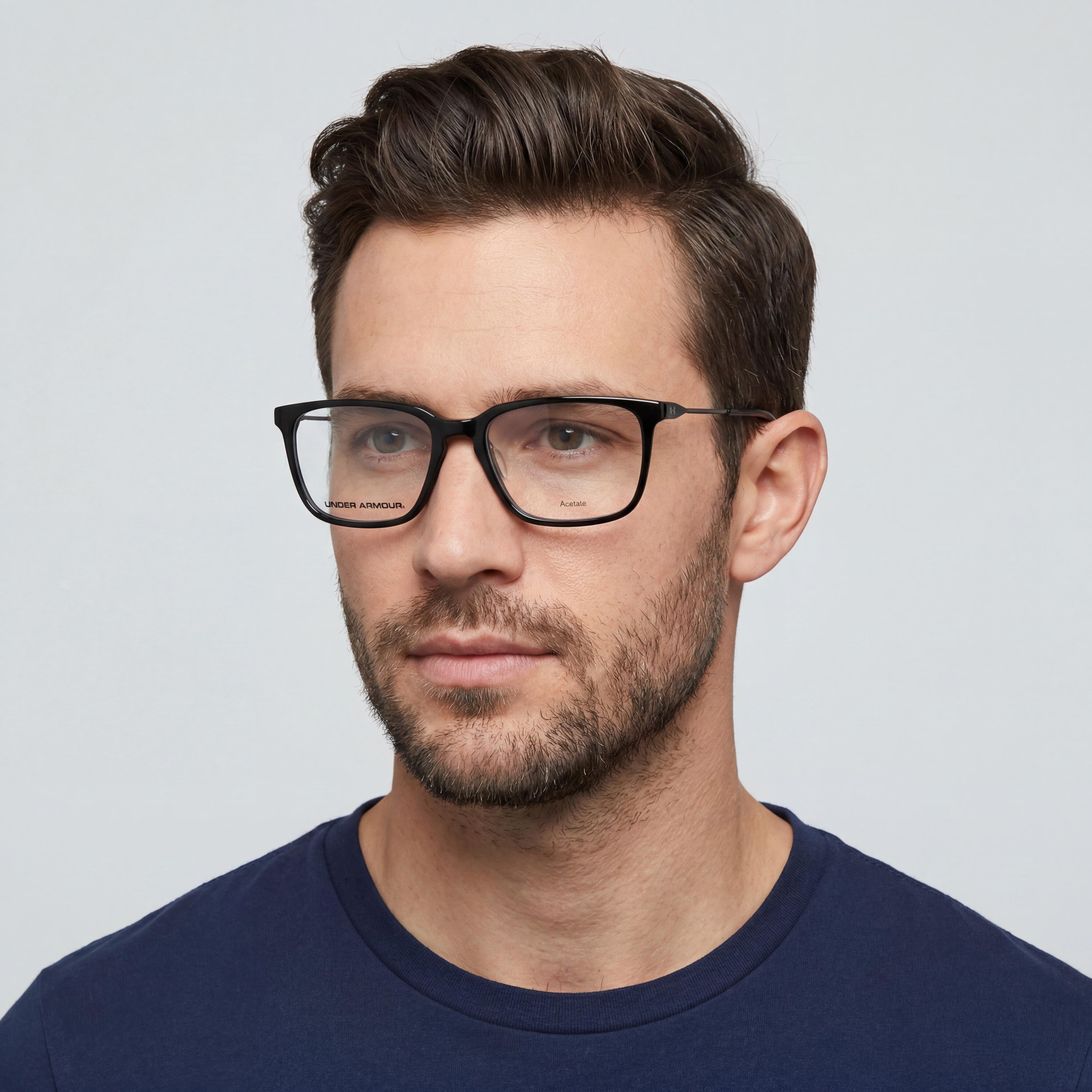 Under Armour Modern Collection Unisex Sunglasses featuring Black Acetate Frame and Polycarbonate Lenses, Size 55mm, Photo 4
