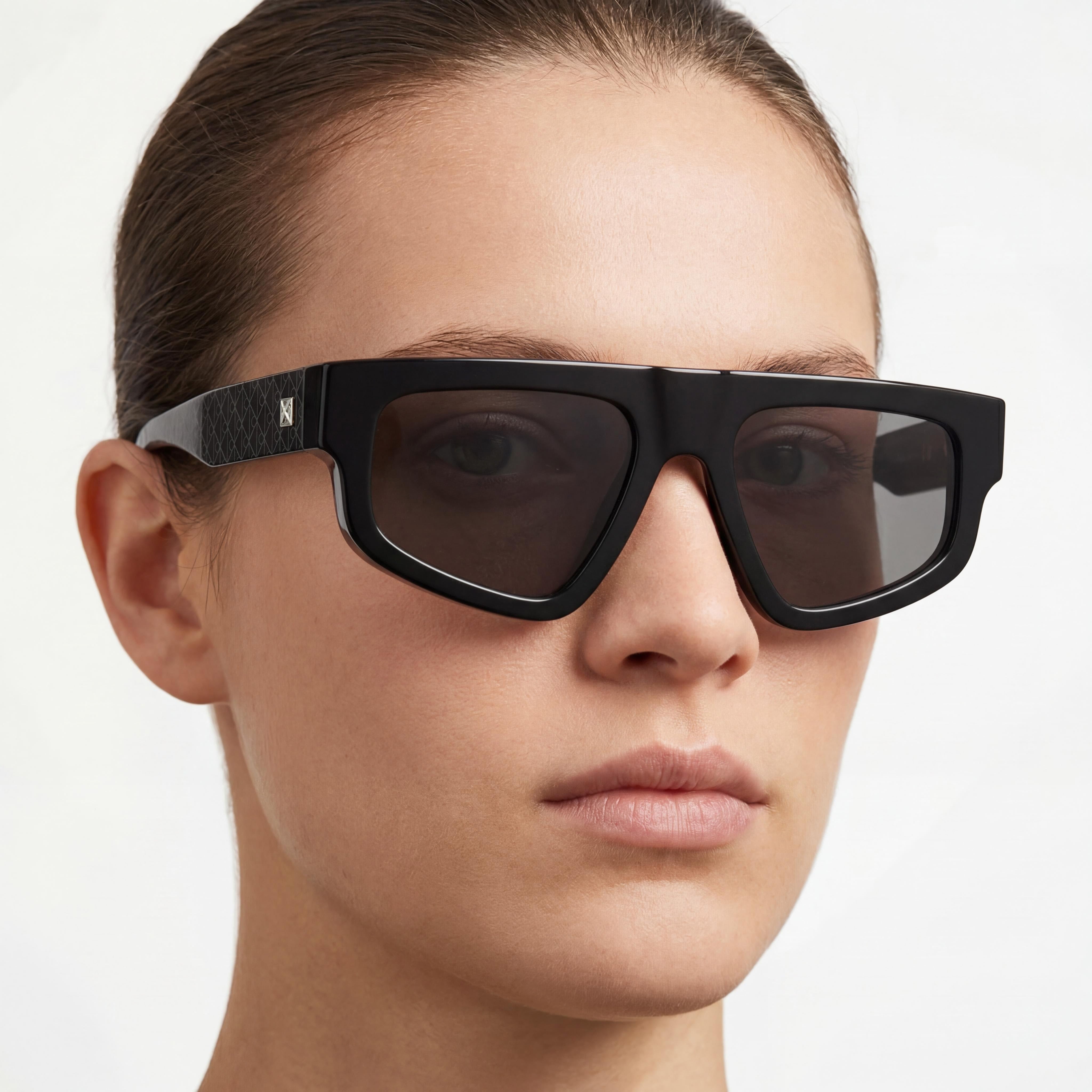 Calvin Klein Ck25539s Unisex Black Acetate Renew Rectangular Sunglasses, Smoke UV Protection Non-Polarized Lenses 54mm, Photo 5