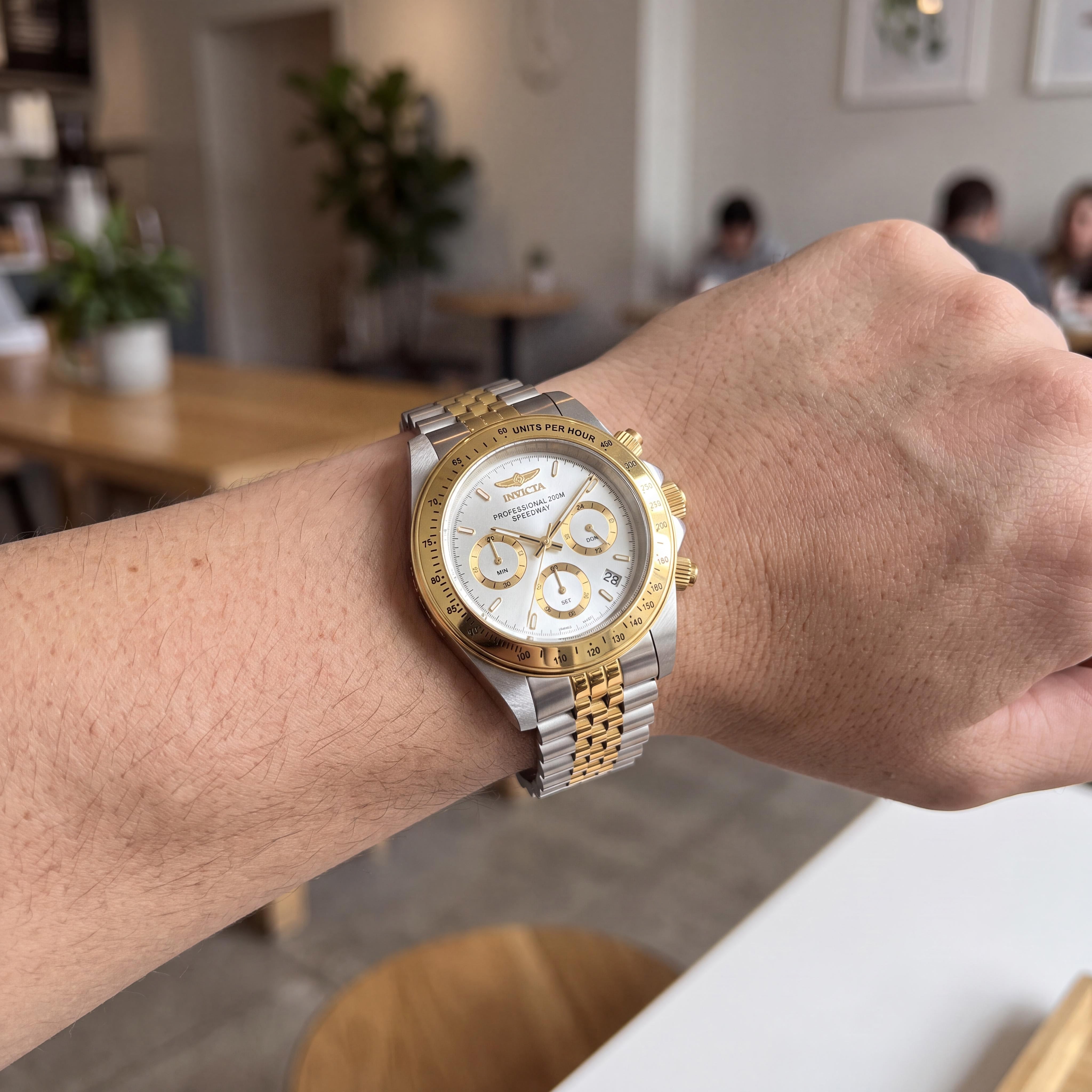 Reloj Invicta Speedway 30991 Cronógrafo Unisex de Acero Inoxidable Plateado Cuarzo 39mm Sumergible 20 ATM, Photo 4