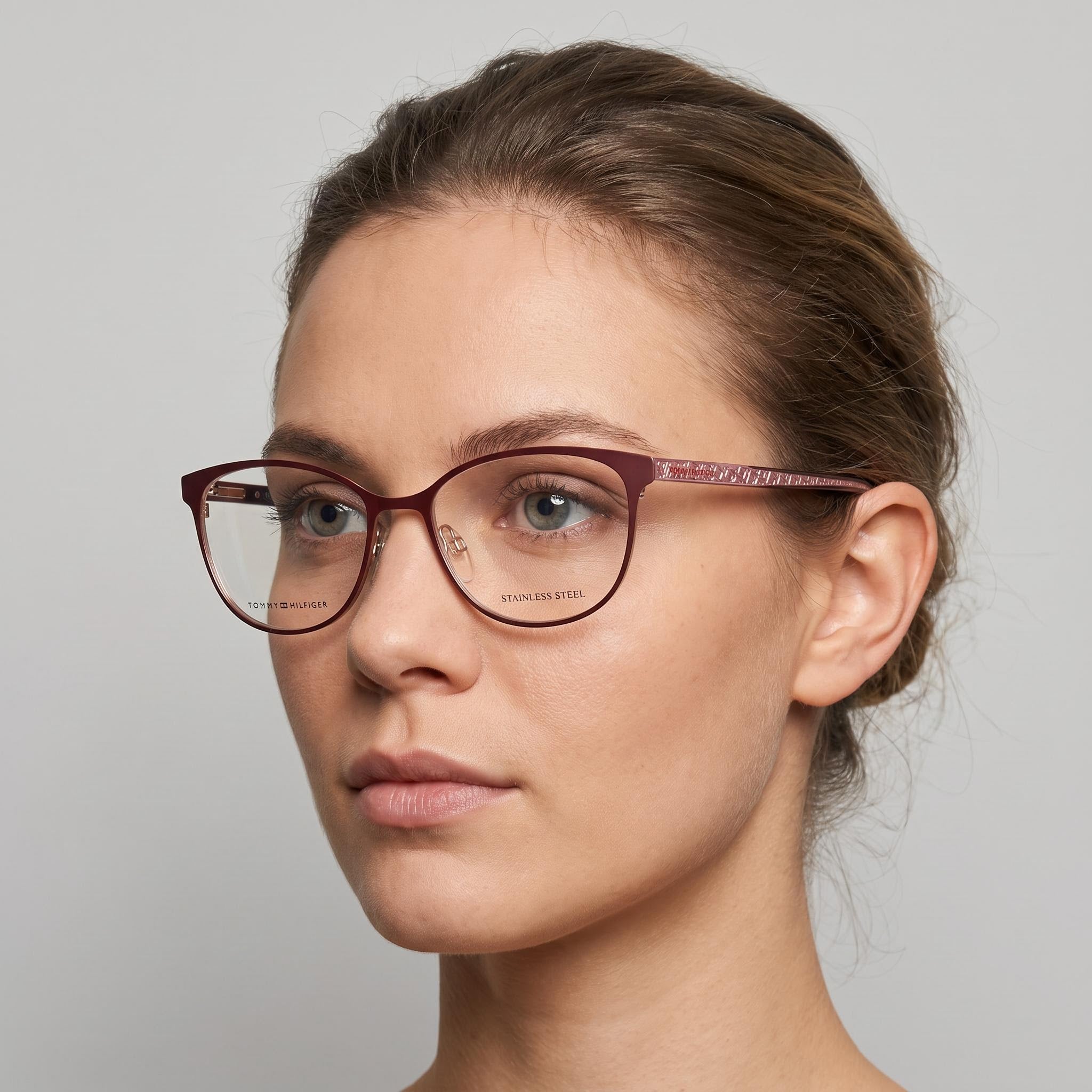 Tommy Hilfiger T. Hilfiger 1778 Women's Black Crystal Stainless Steel Acetate Non-Polarized Eyeglasses 53mm, Photo 4