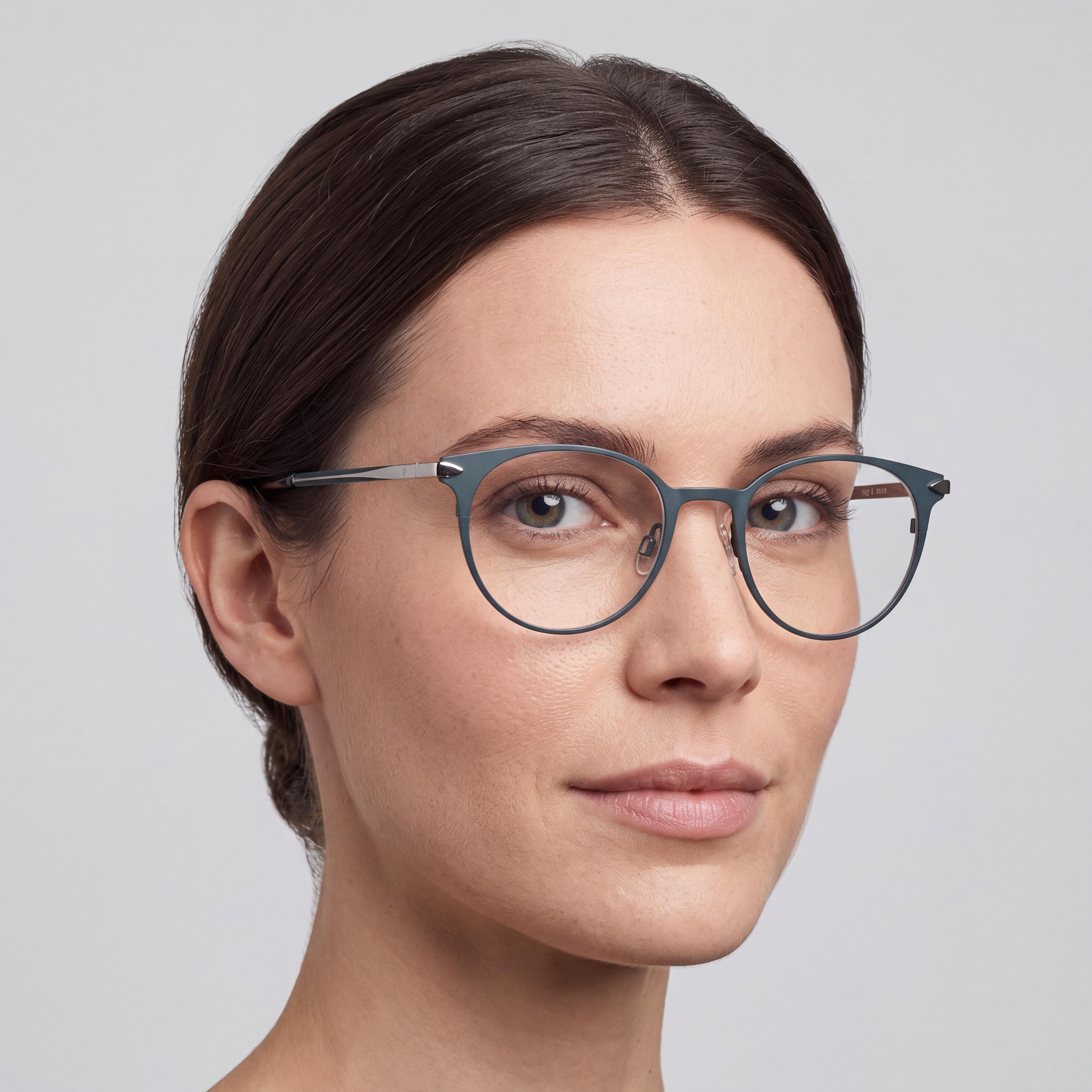 Gafas de titanio rag & bone Rnb 3011 para mujer con, azul paladio mate, ancho de lente de 48 mm, Photo 4
