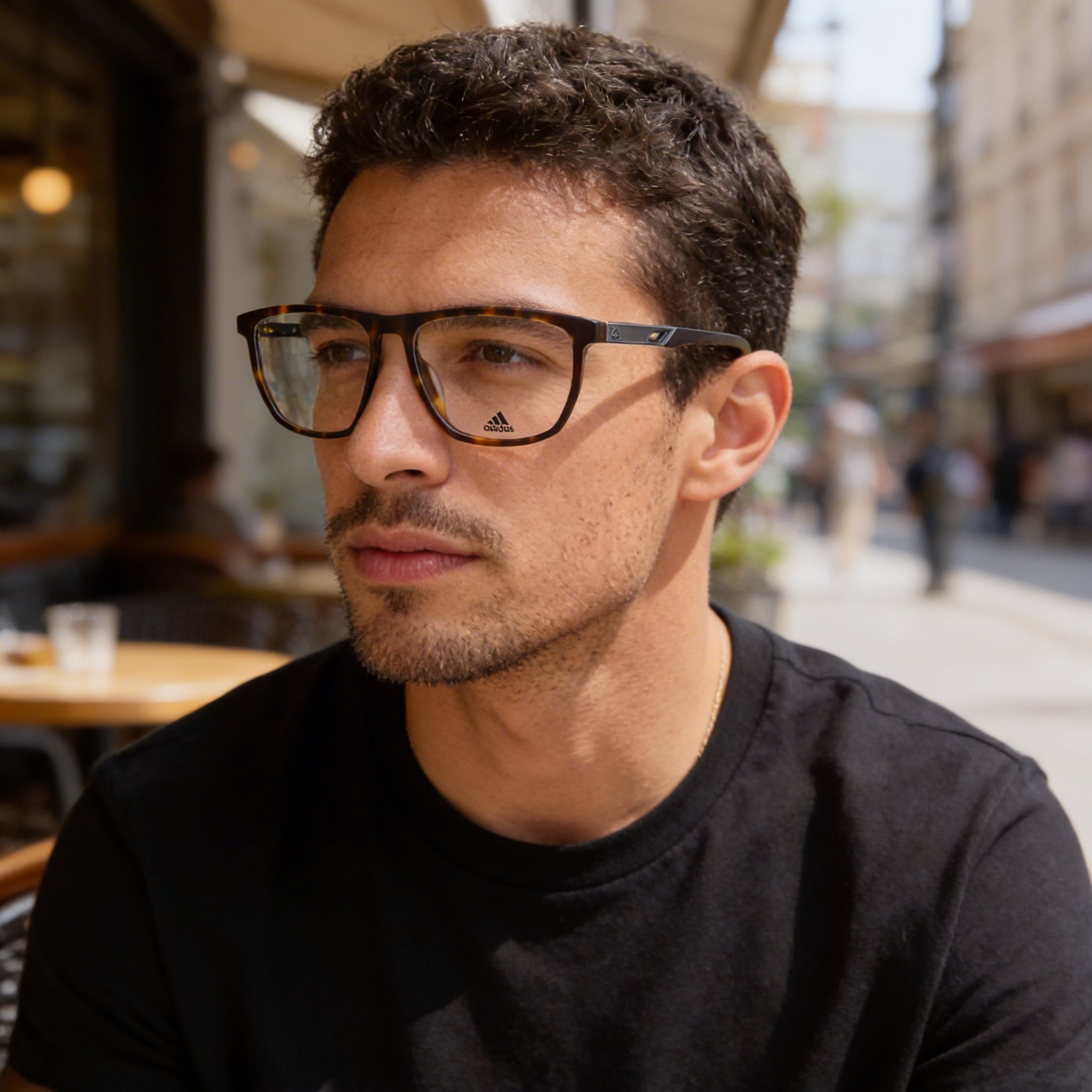 Adidas Modern Men's Dark Havana Plastic Eyeglasses Frame featuring Polarized Clear Lenses 56-15-145, Photo 4