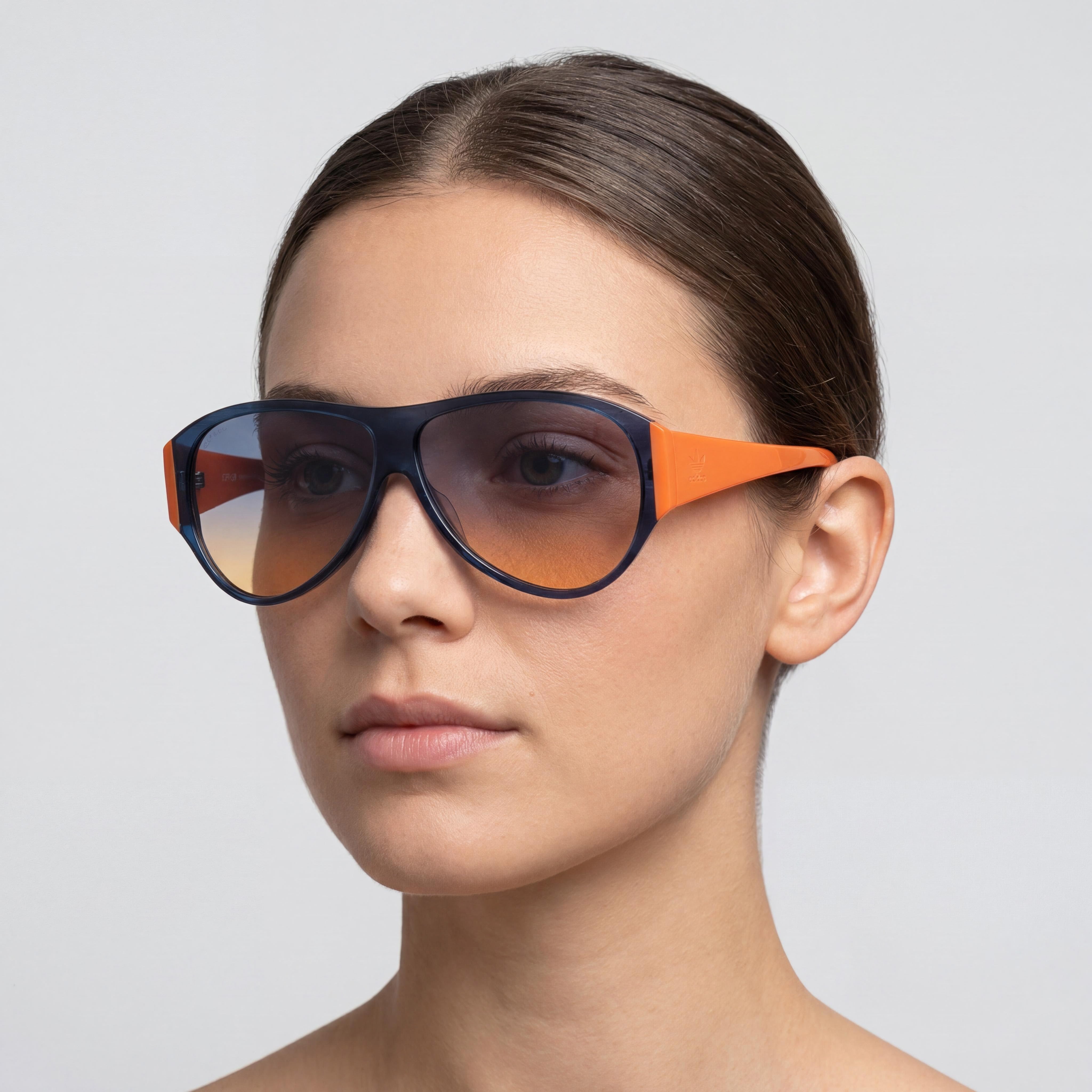Gafas de sol estilo piloto de acetato para mujer adidas Originals Contemporaneo con montura Arancione azul y lentes Arancione Sfumato azul de 59 mm, Photo 4