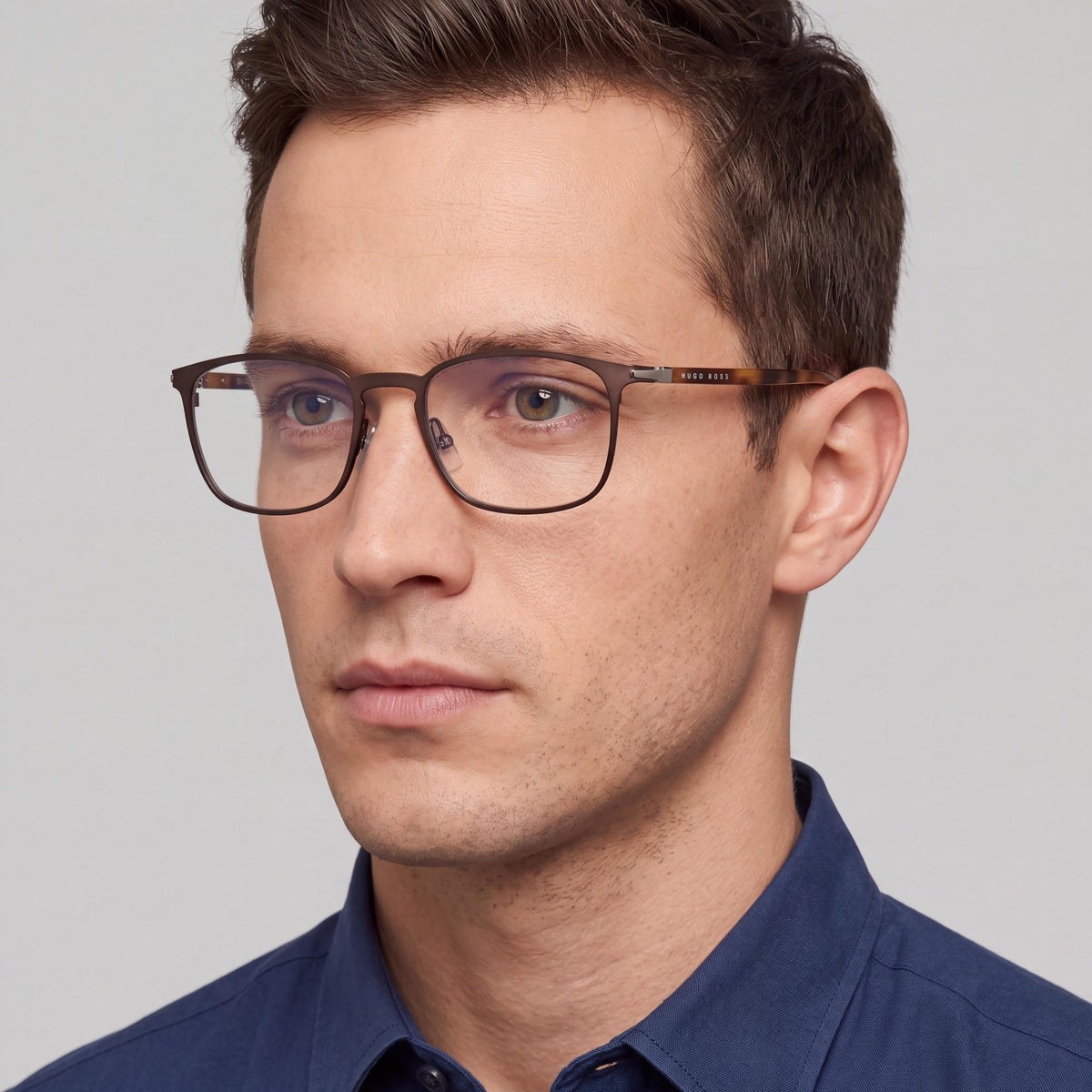 Hugo Boss BOSS 1043/IT Men's Stainless Steel Matte Brown Square Eyeglasses 52, Photo 3