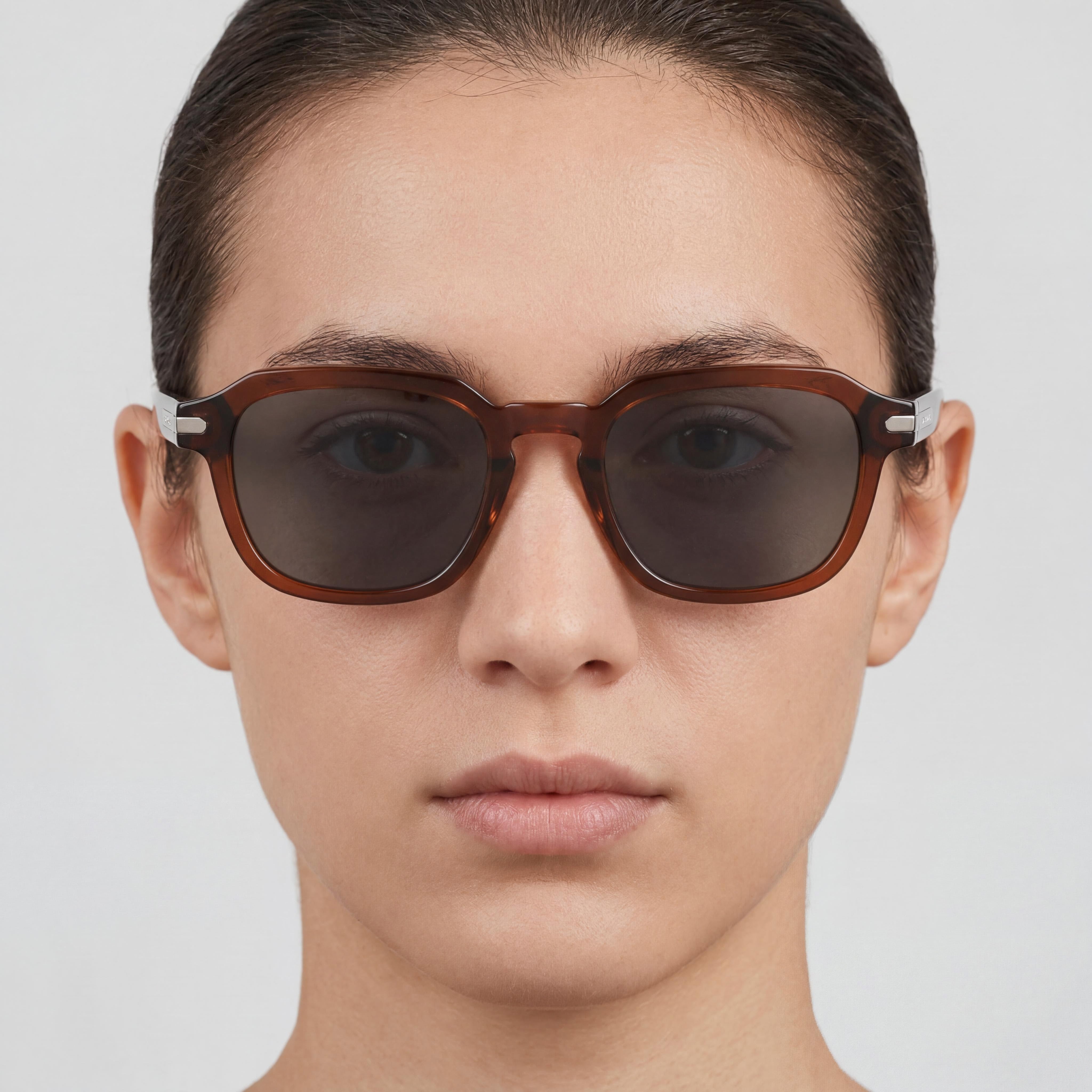 Gafas de sol unisex Salvatore Ferragamo SF1089SN de acetato, estilo casual, con protección UV, color marrón transparente, 52 mm, Photo 5