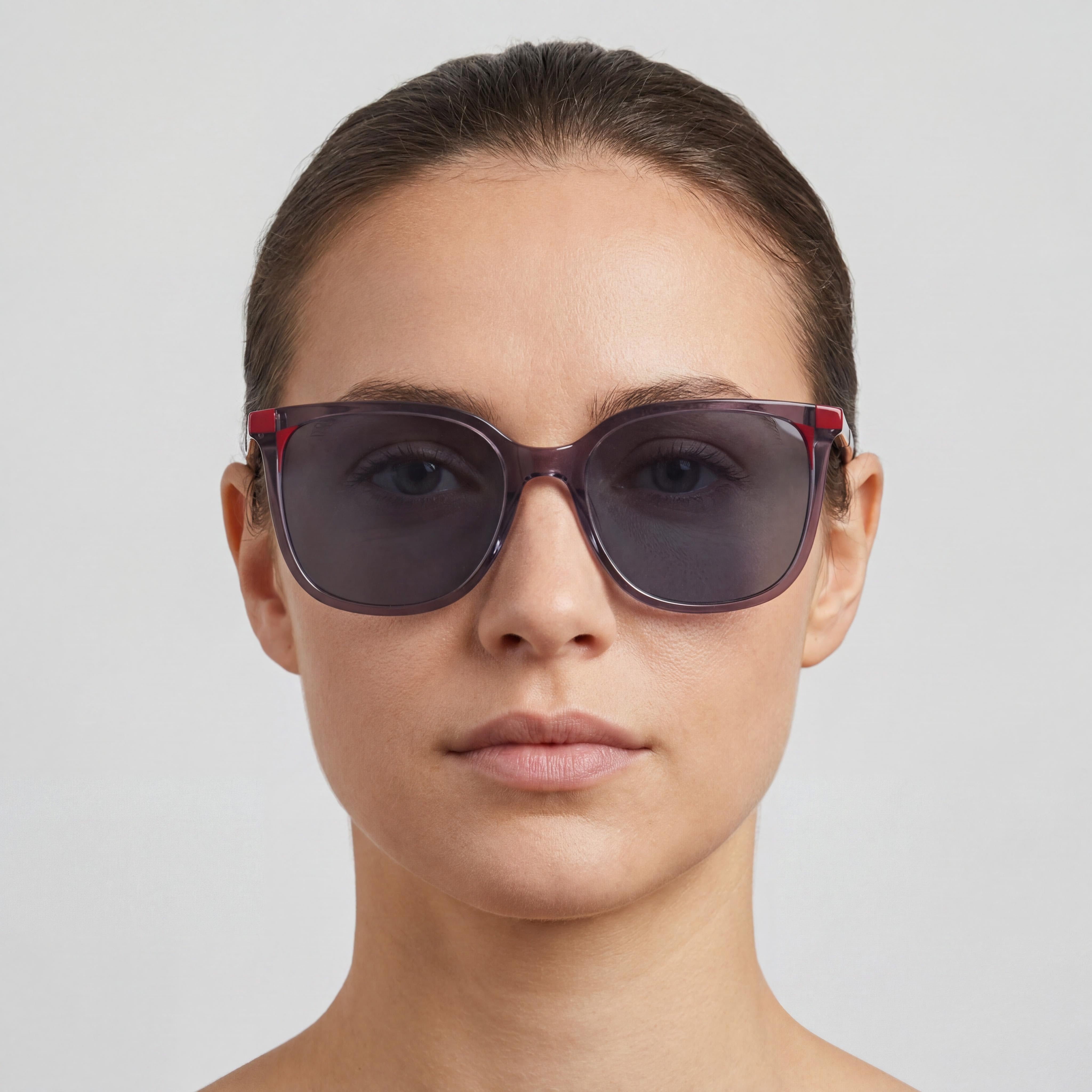 Gafas de sol Carolina Herrera para mujer, estilo casual, cuadradas, suaves, de acetato gris y rosa con protección UV, ancho de lente de 54 mm, Photo 5